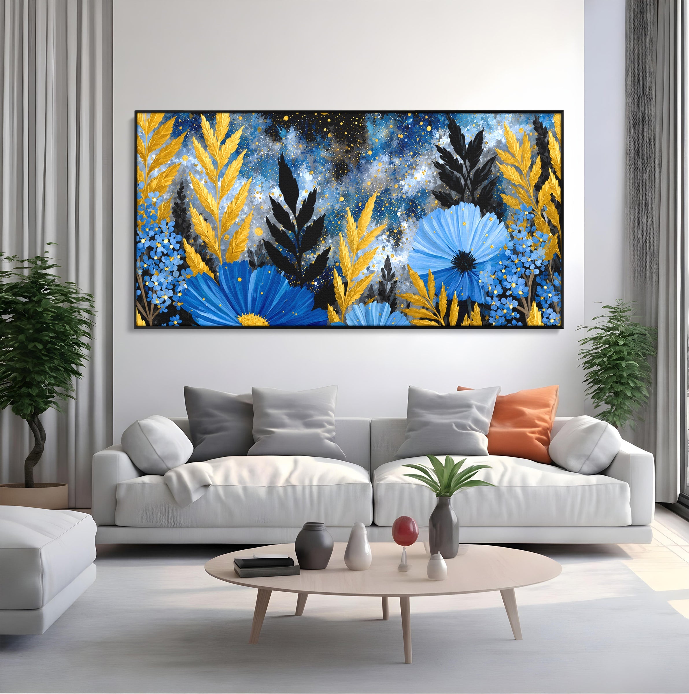 Tablou Canvas Premium LuxCanva® A1770, Flori Nocturne, Flori, Noapte, Natura, Living, Dormitor, Culori Vibrante