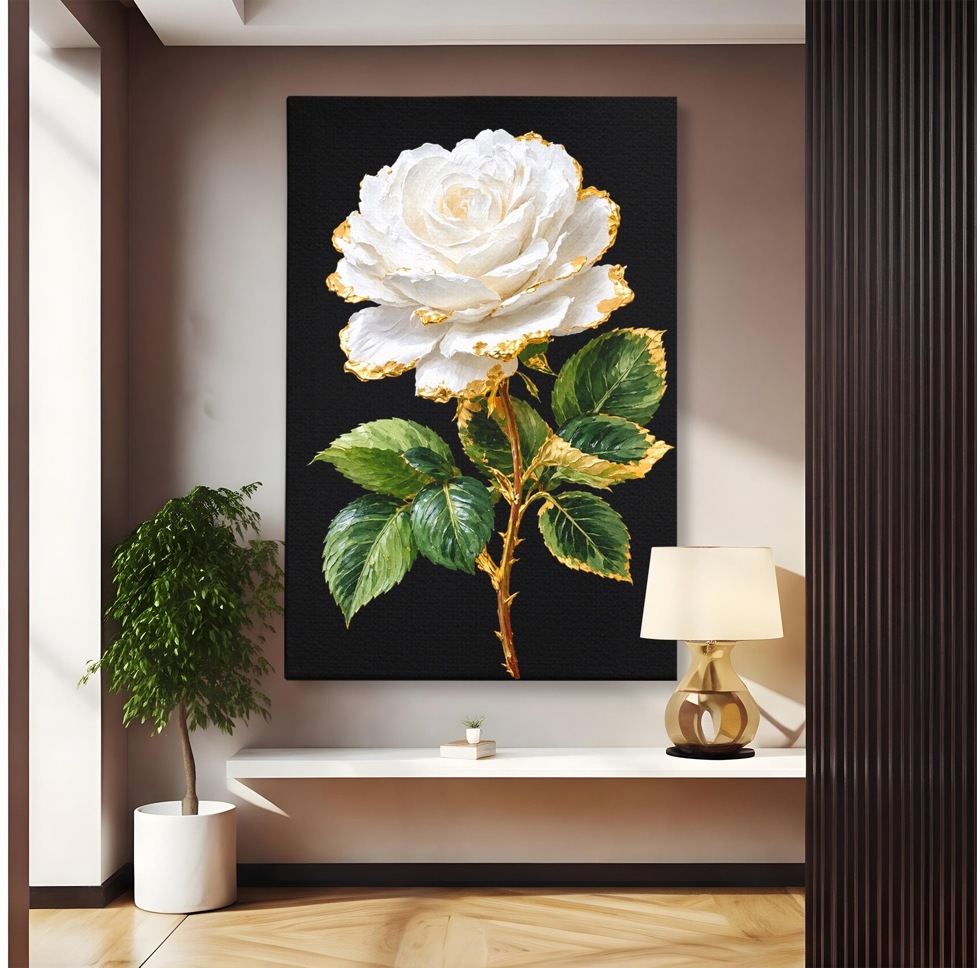 Tablou Canvas Premium LuxCanva® A1771, Trandafir Regal, Trandafir, Floral, Eleganta, Natură, Dormitor, Culori Vibrante