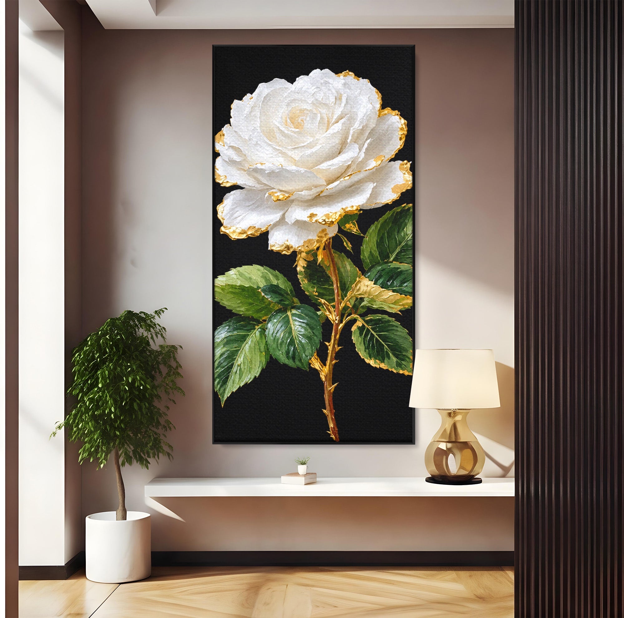 Tablou Canvas Premium LuxCanva® A1771, Trandafir Regal, Trandafir, Floral, Eleganta, Natură, Dormitor, Culori Vibrante