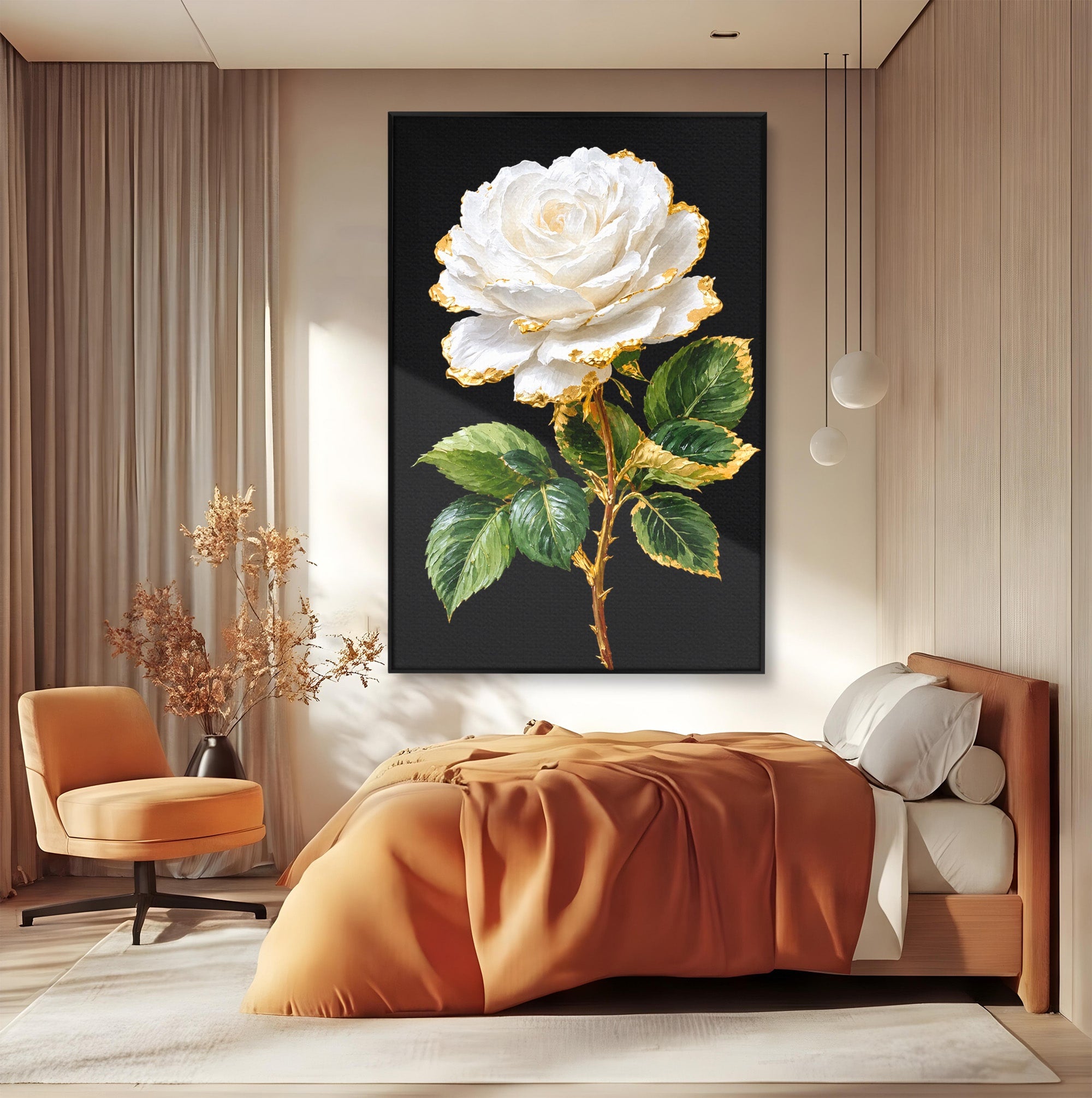 Tablou Canvas Premium LuxCanva® A1771, Trandafir Regal, Trandafir, Floral, Eleganta, Natură, Dormitor, Culori Vibrante