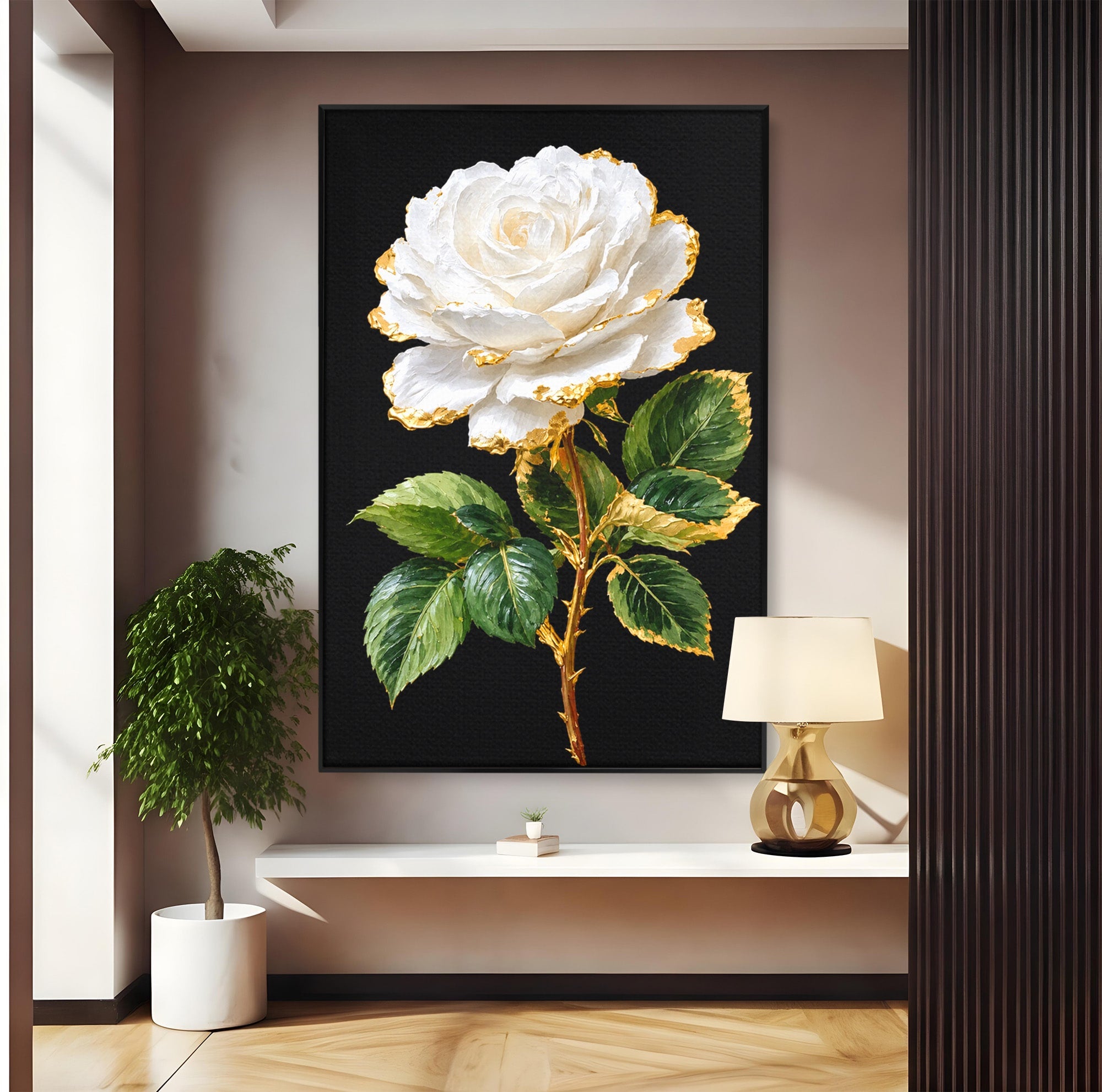 Tablou Canvas Premium LuxCanva® A1771, Trandafir Regal, Trandafir, Floral, Eleganta, Natură, Dormitor, Culori Vibrante
