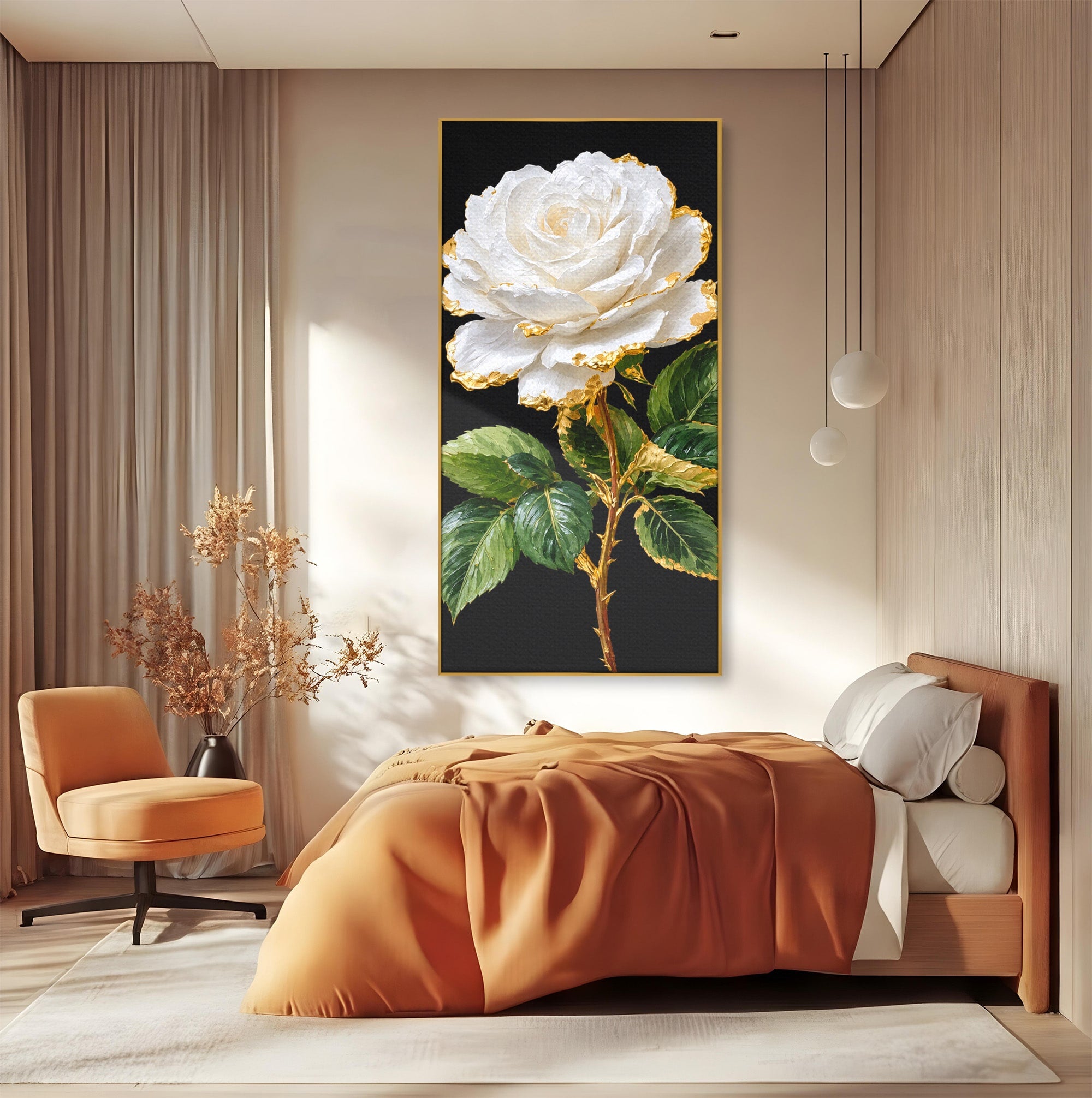 Tablou Canvas Premium LuxCanva® A1771, Trandafir Regal, Trandafir, Floral, Eleganta, Natură, Dormitor, Culori Vibrante