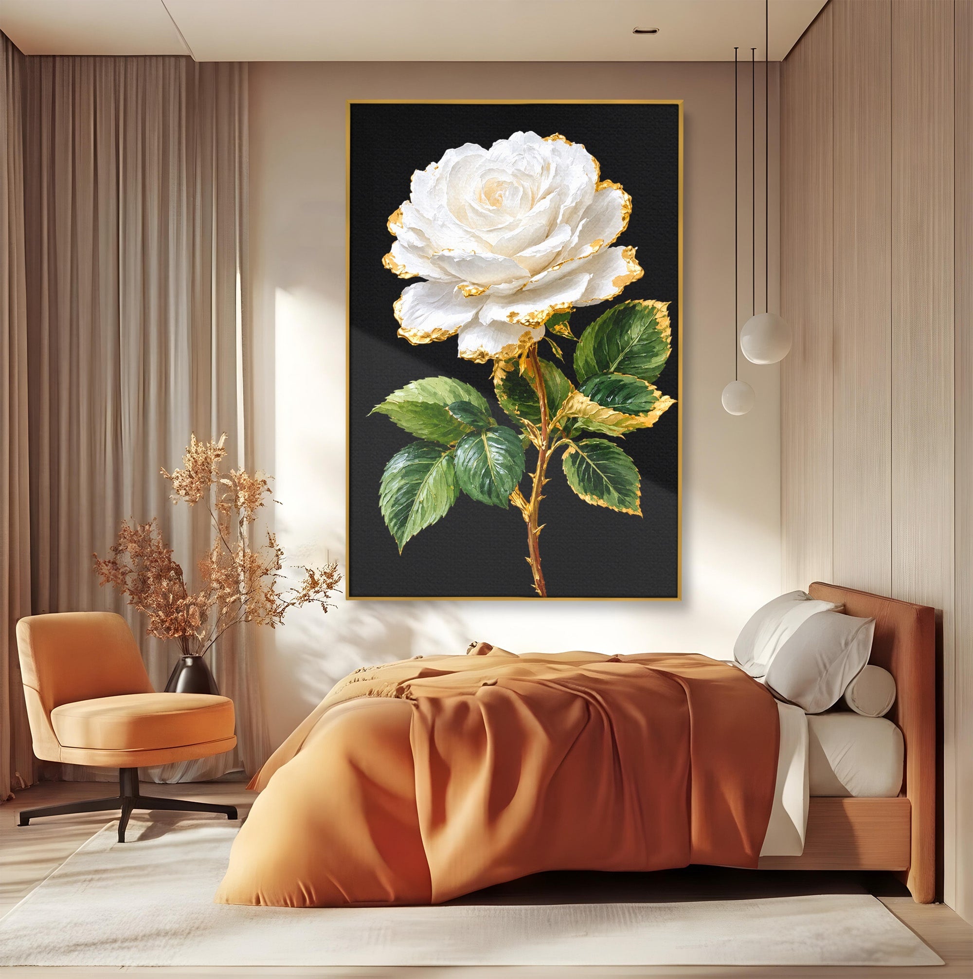Tablou Canvas Premium LuxCanva® A1771, Trandafir Regal, Trandafir, Floral, Eleganta, Natură, Dormitor, Culori Vibrante