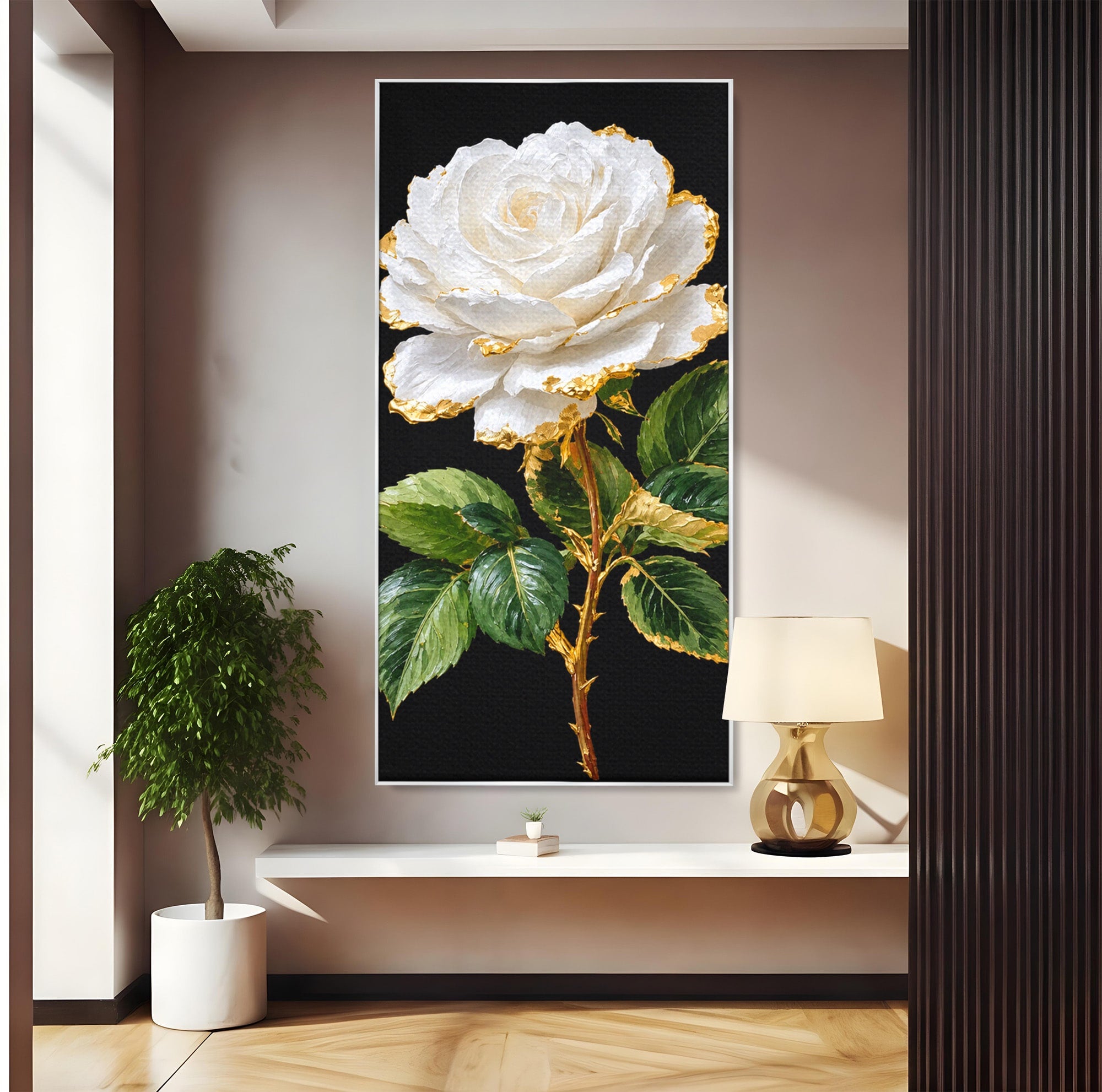 Tablou Canvas Premium LuxCanva® A1771, Trandafir Regal, Trandafir, Floral, Eleganta, Natură, Dormitor, Culori Vibrante