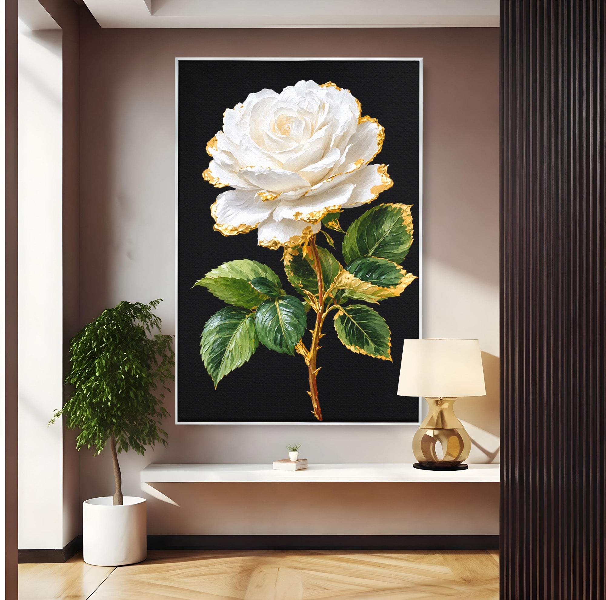 Tablou Canvas Premium LuxCanva® A1771, Trandafir Regal, Trandafir, Floral, Eleganta, Natură, Dormitor, Culori Vibrante