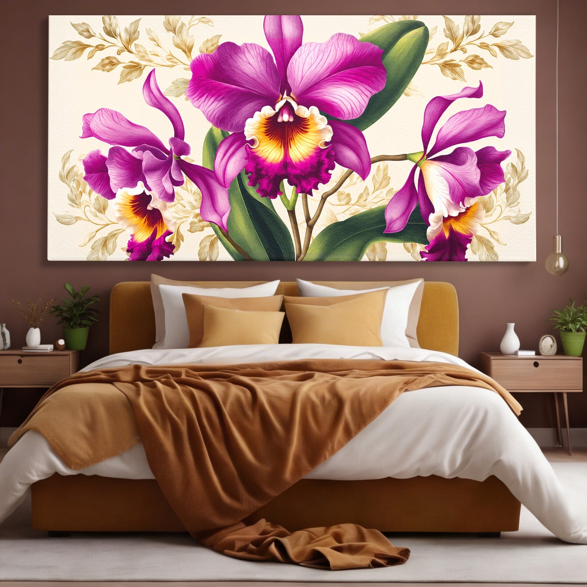 Tablou Canvas Premium LuxCanva® A1772, Orhidee Magnifice, Orhidee, Floral, Natura, Eleganta, Dormitor, Culori Vibrante