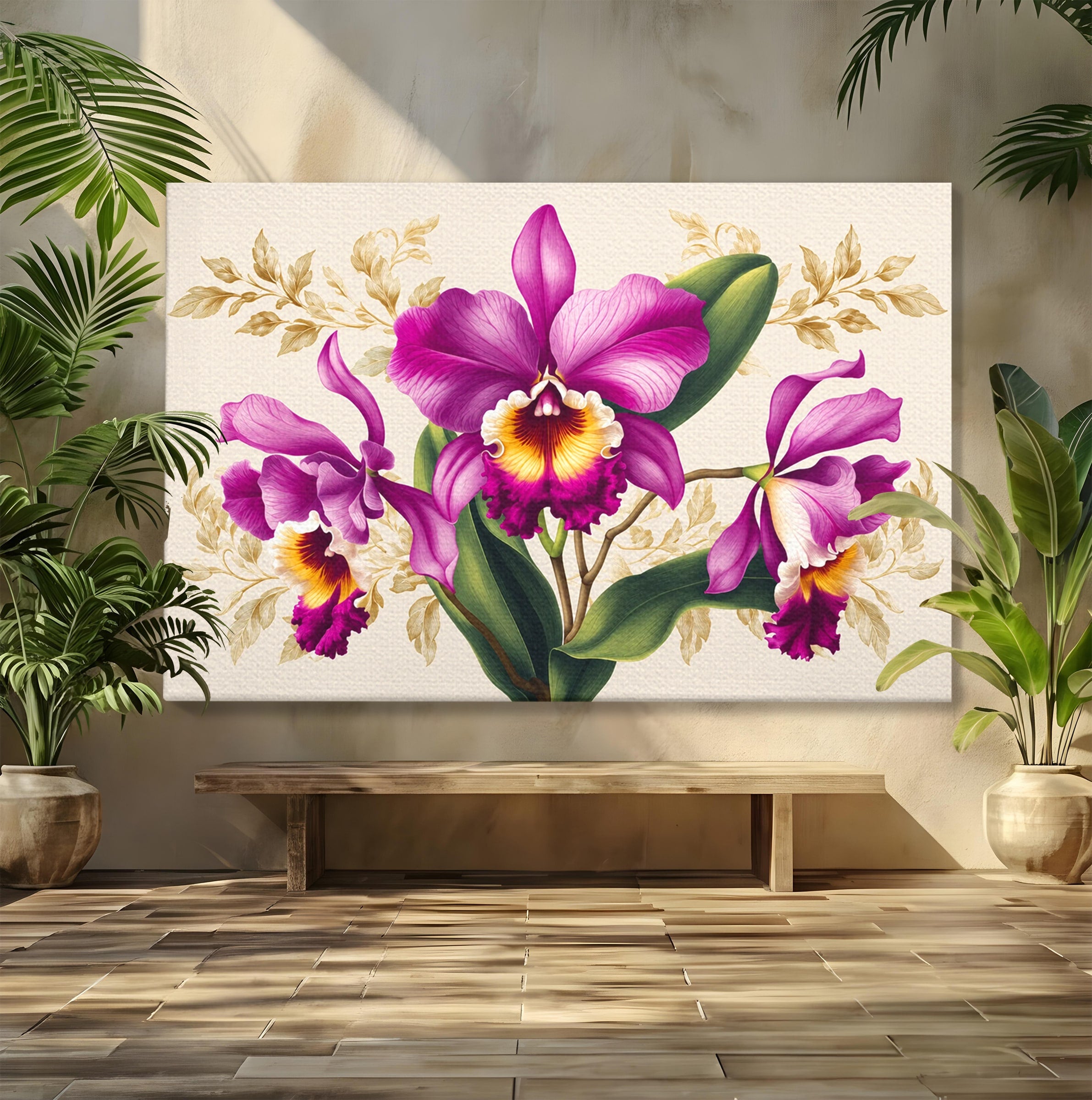 Tablou Canvas Premium LuxCanva® A1772, Orhidee Magnifice, Orhidee, Floral, Natura, Eleganta, Dormitor, Culori Vibrante