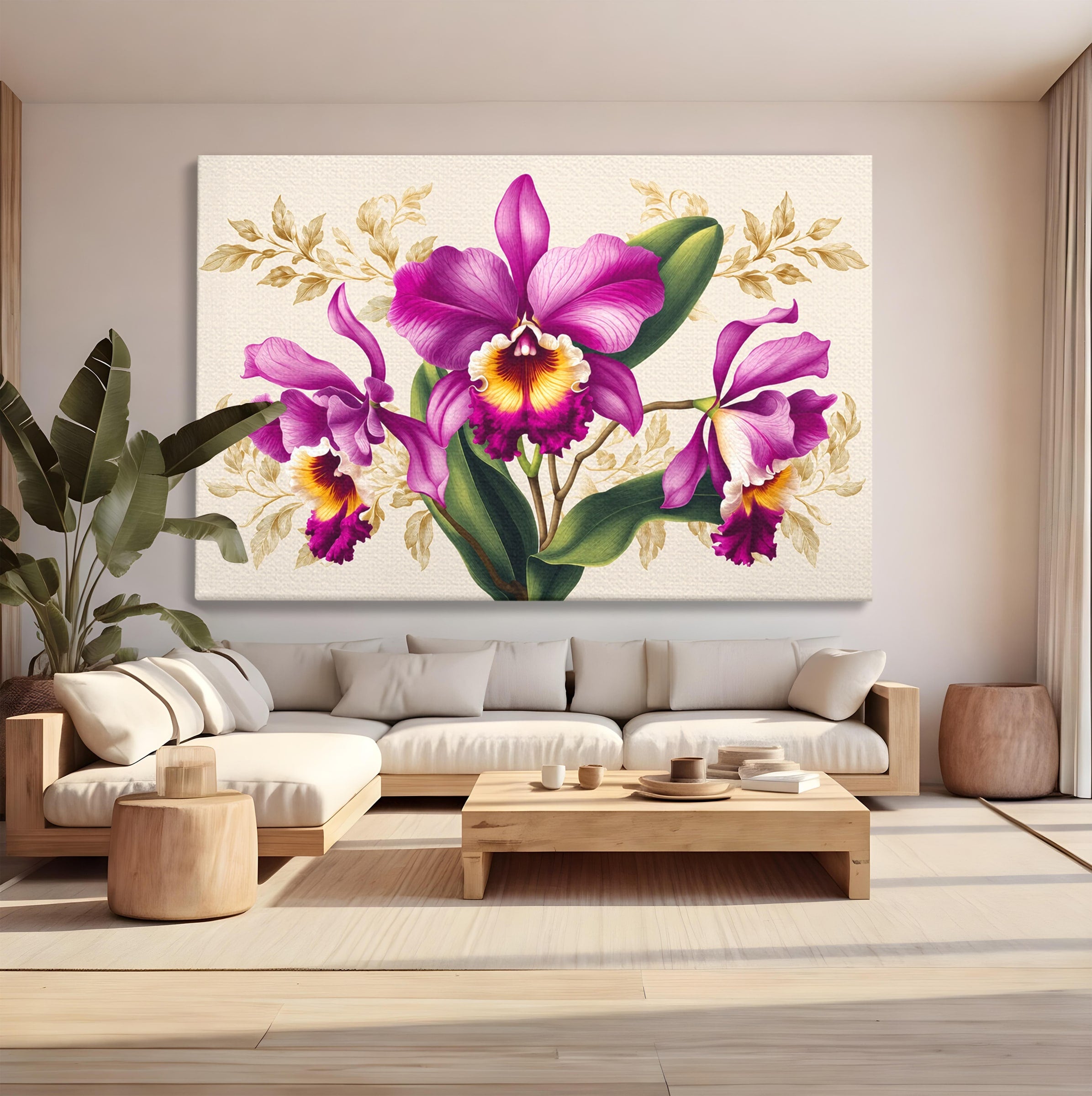 Tablou Canvas Premium LuxCanva® A1772, Orhidee Magnifice, Orhidee, Floral, Natura, Eleganta, Dormitor, Culori Vibrante