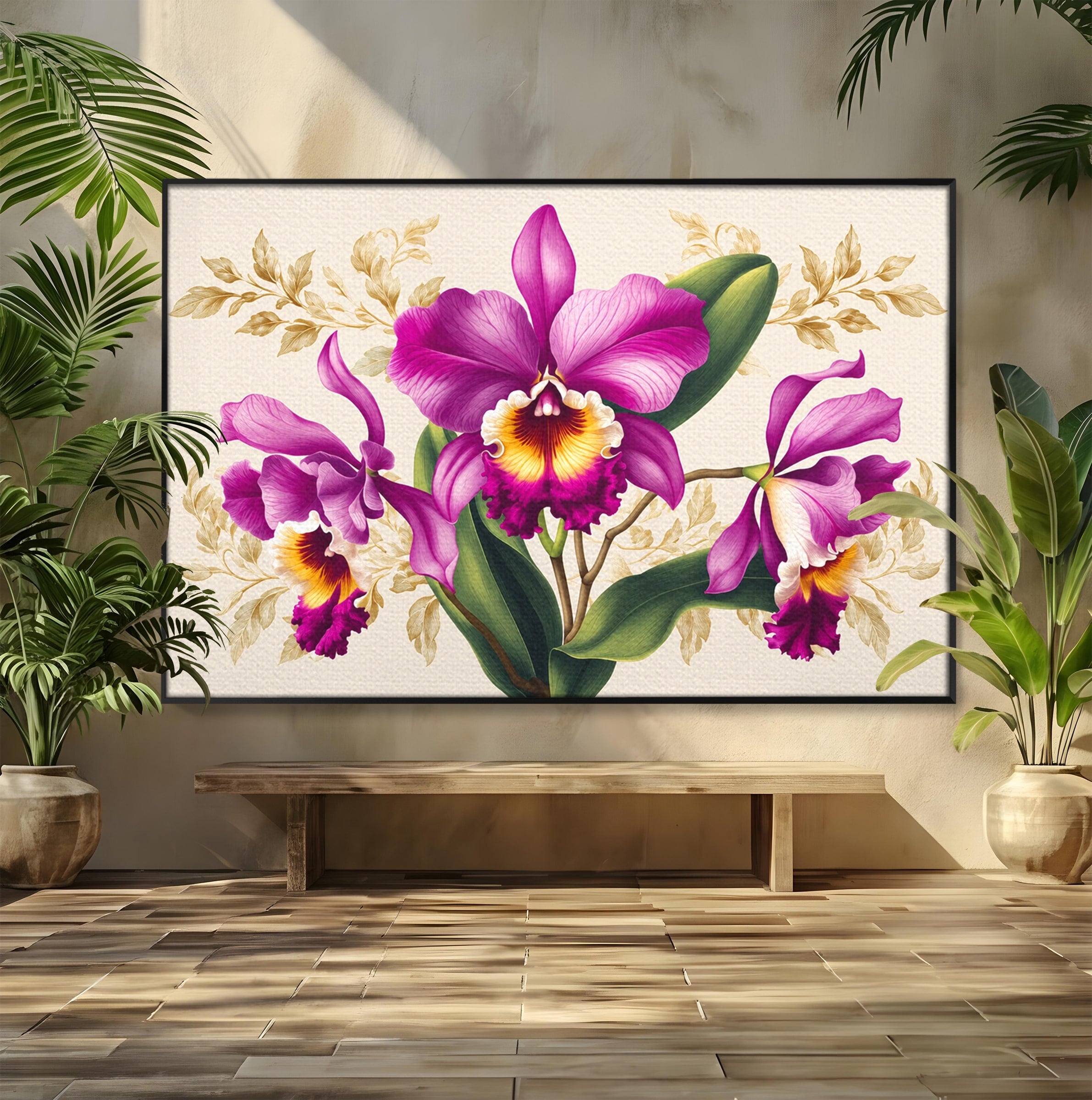 Tablou Canvas Premium LuxCanva® A1772, Orhidee Magnifice, Orhidee, Floral, Natura, Eleganta, Dormitor, Culori Vibrante