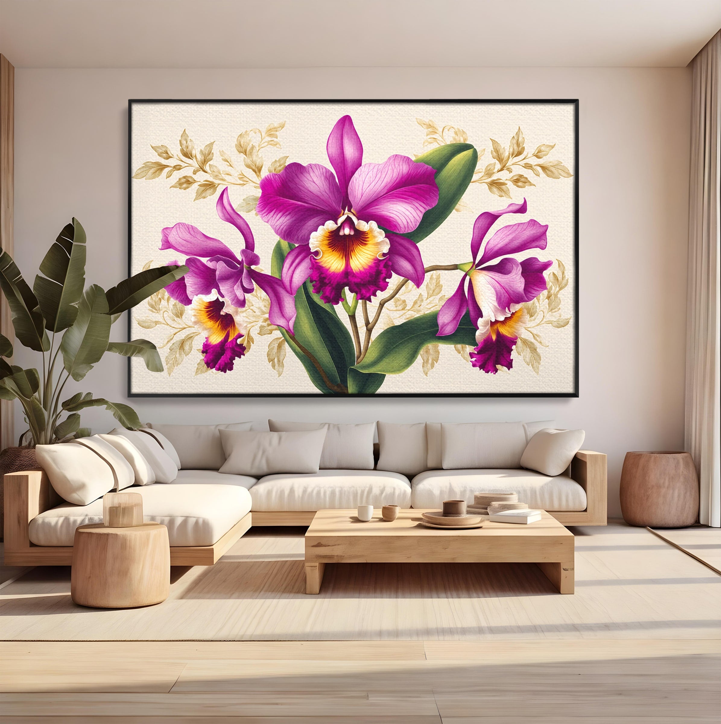 Tablou Canvas Premium LuxCanva® A1772, Orhidee Magnifice, Orhidee, Floral, Natura, Eleganta, Dormitor, Culori Vibrante