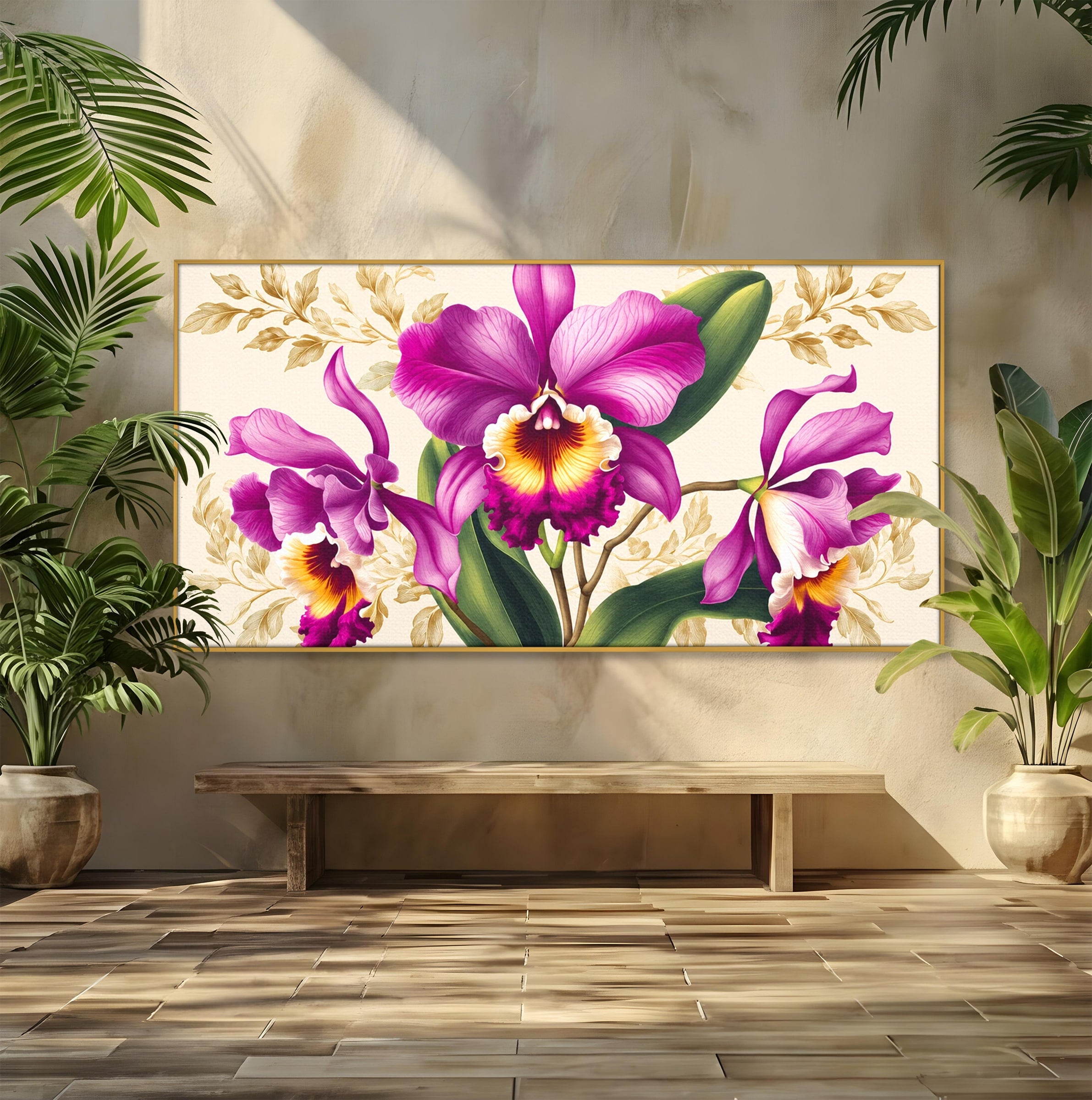 Tablou Canvas Premium LuxCanva® A1772, Orhidee Magnifice, Orhidee, Floral, Natura, Eleganta, Dormitor, Culori Vibrante