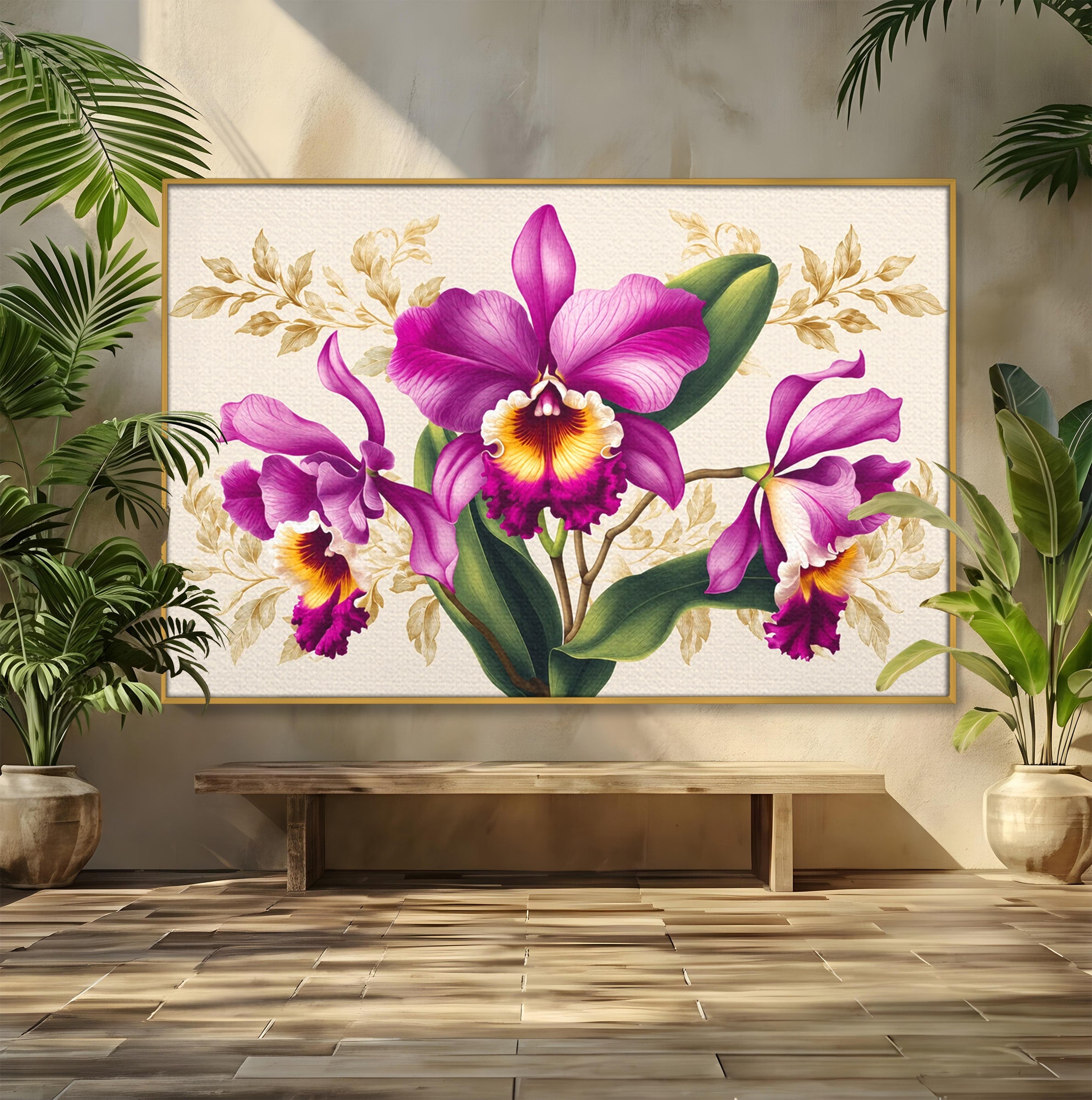 Tablou Canvas Premium LuxCanva® A1772, Orhidee Magnifice, Orhidee, Floral, Natura, Eleganta, Dormitor, Culori Vibrante