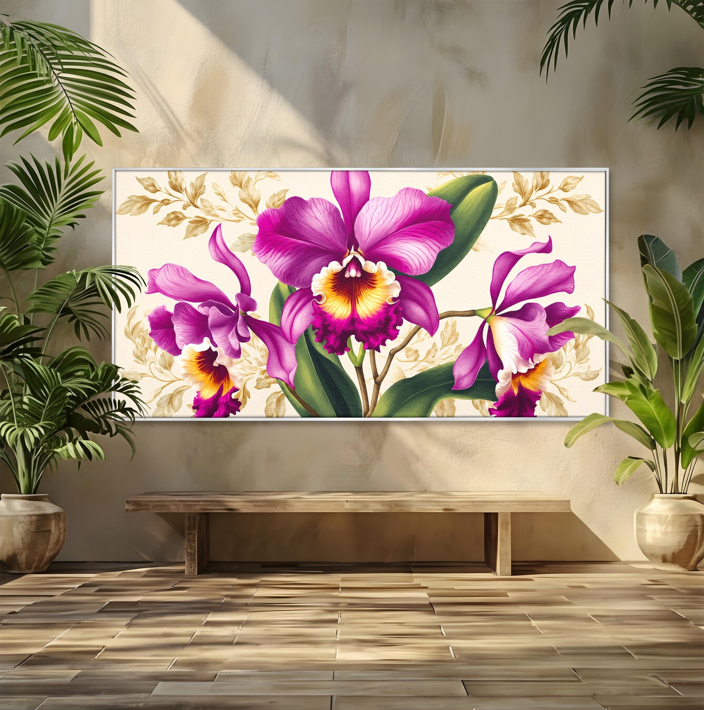 Tablou Canvas Premium LuxCanva® A1772, Orhidee Magnifice, Orhidee, Floral, Natura, Eleganta, Dormitor, Culori Vibrante