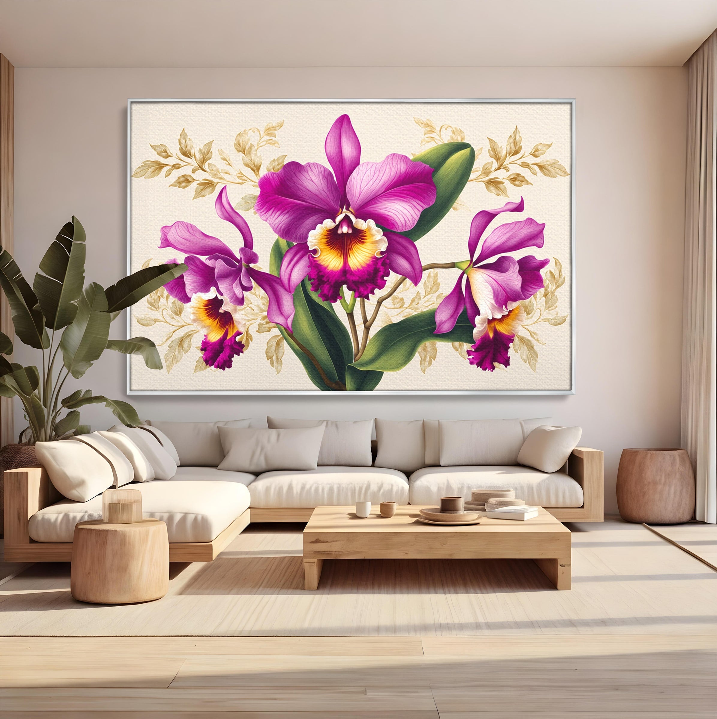 Tablou Canvas Premium LuxCanva® A1772, Orhidee Magnifice, Orhidee, Floral, Natura, Eleganta, Dormitor, Culori Vibrante