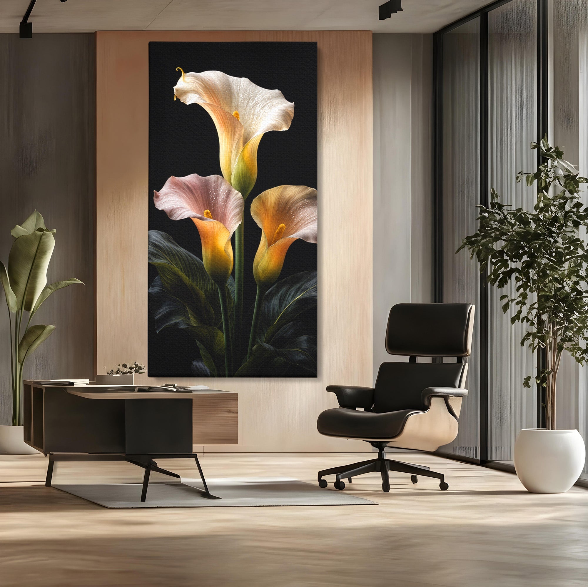 Tablou Canvas Premium LuxCanva® A1776, Crini Eleganti, Crini, Flori, Eleganta, Living, Dormitor, Culori Vibrante