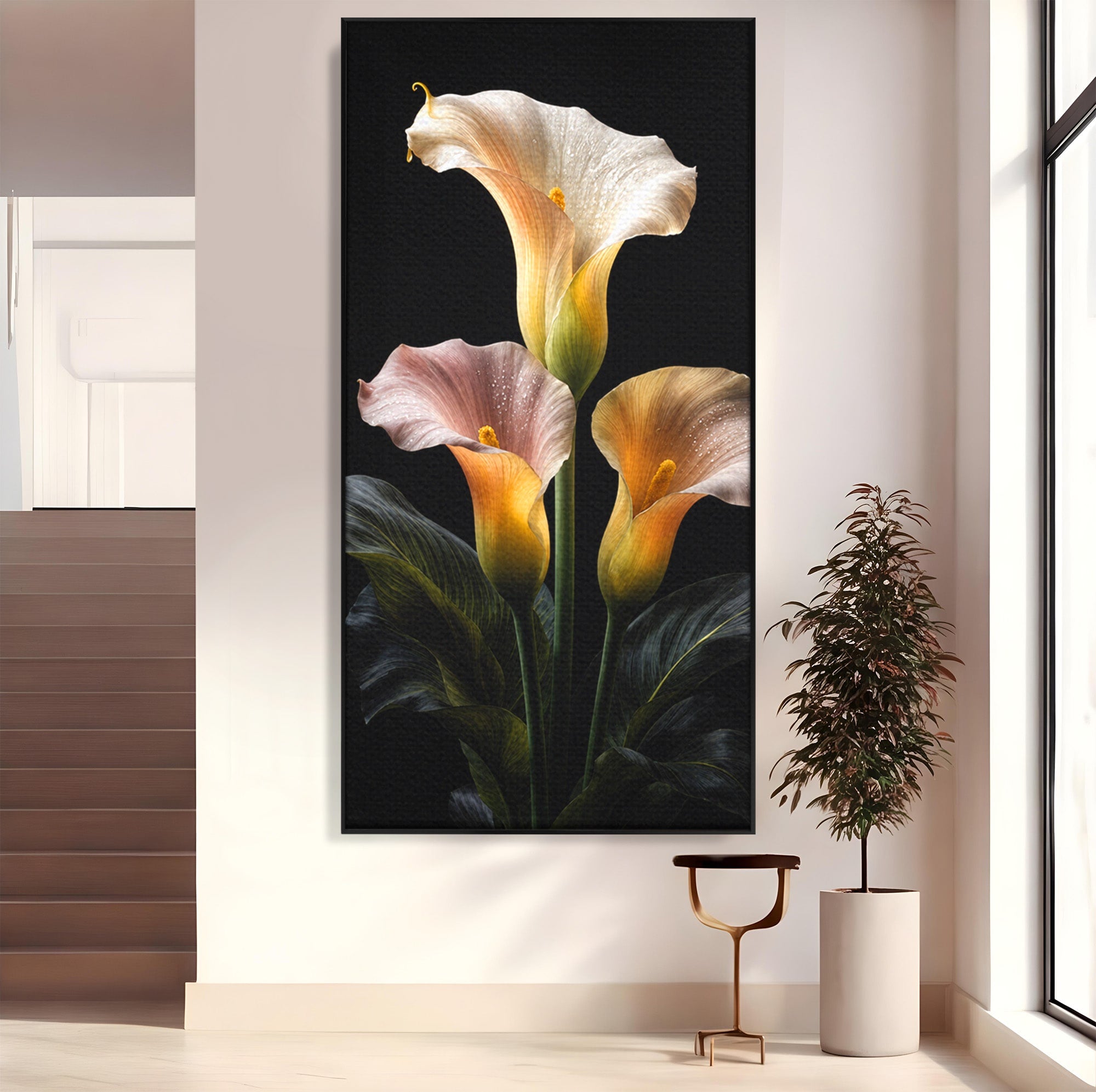 Tablou Canvas Premium LuxCanva® A1776, Crini Eleganti, Crini, Flori, Eleganta, Living, Dormitor, Culori Vibrante