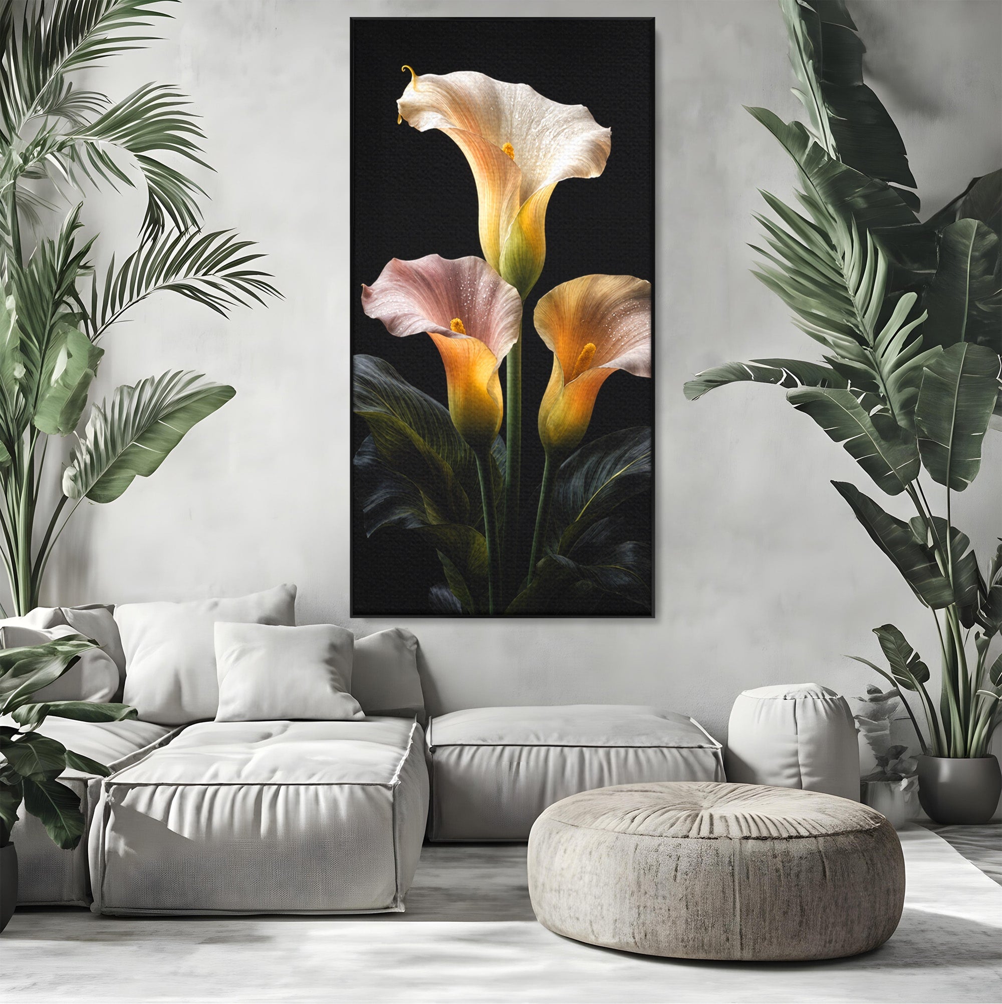 Tablou Canvas Premium LuxCanva® A1776, Crini Eleganti, Crini, Flori, Eleganta, Living, Dormitor, Culori Vibrante