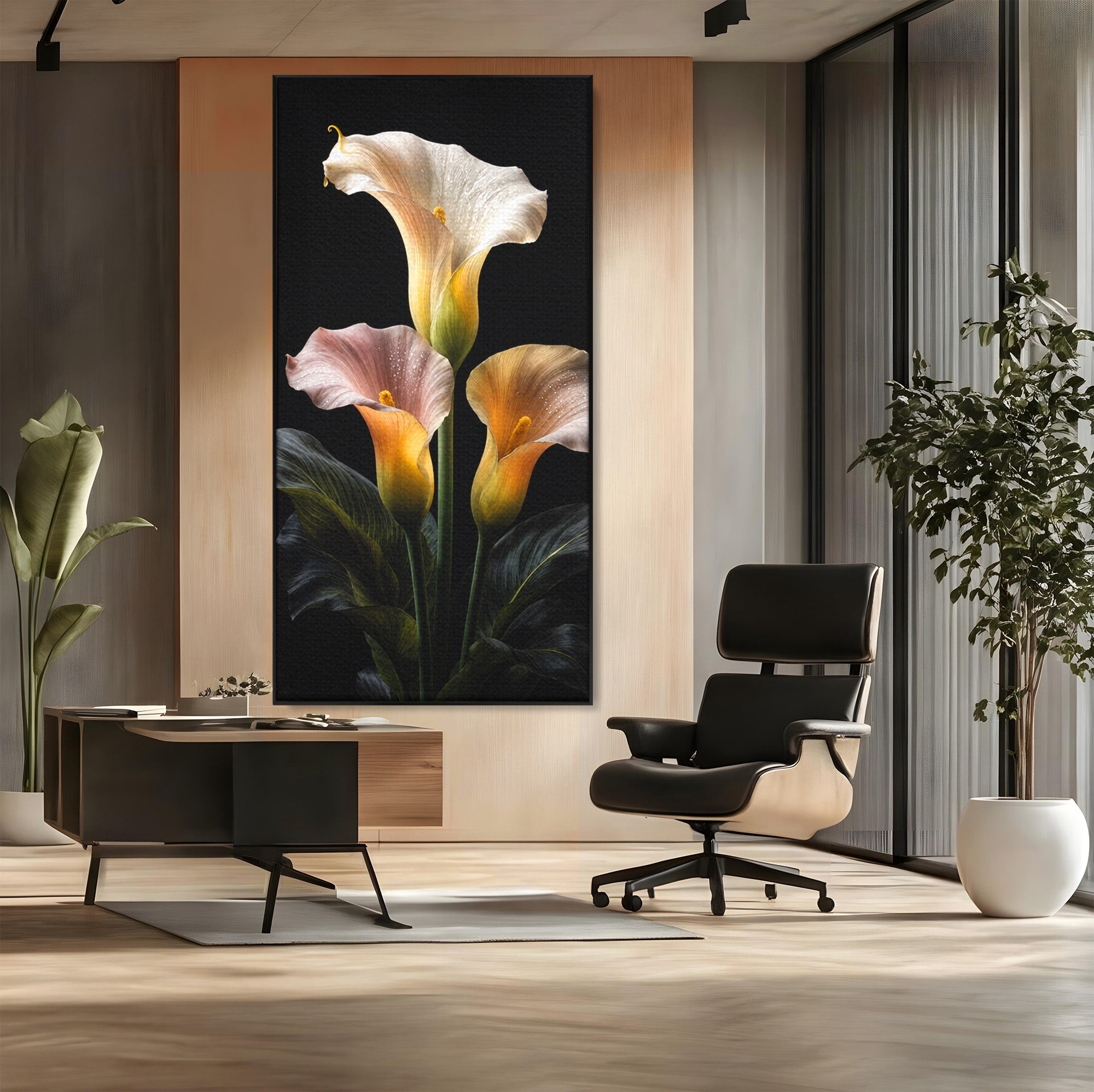 Tablou Canvas Premium LuxCanva® A1776, Crini Eleganti, Crini, Flori, Eleganta, Living, Dormitor, Culori Vibrante