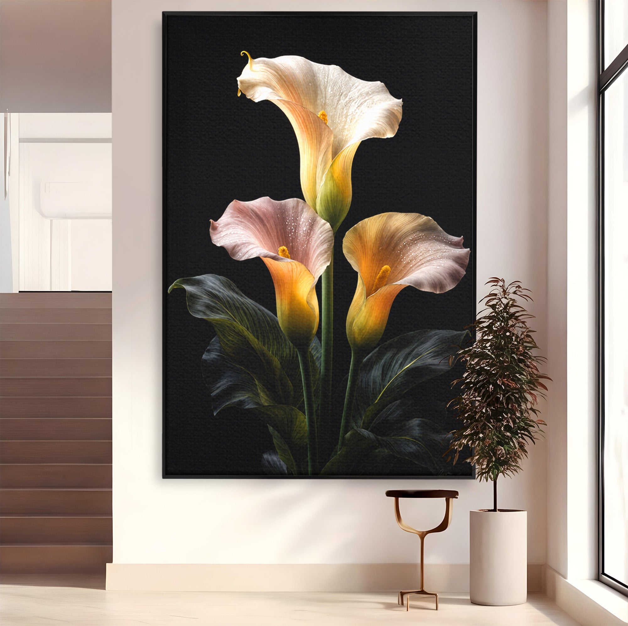 Tablou Canvas Premium LuxCanva® A1776, Crini Eleganti, Crini, Flori, Eleganta, Living, Dormitor, Culori Vibrante
