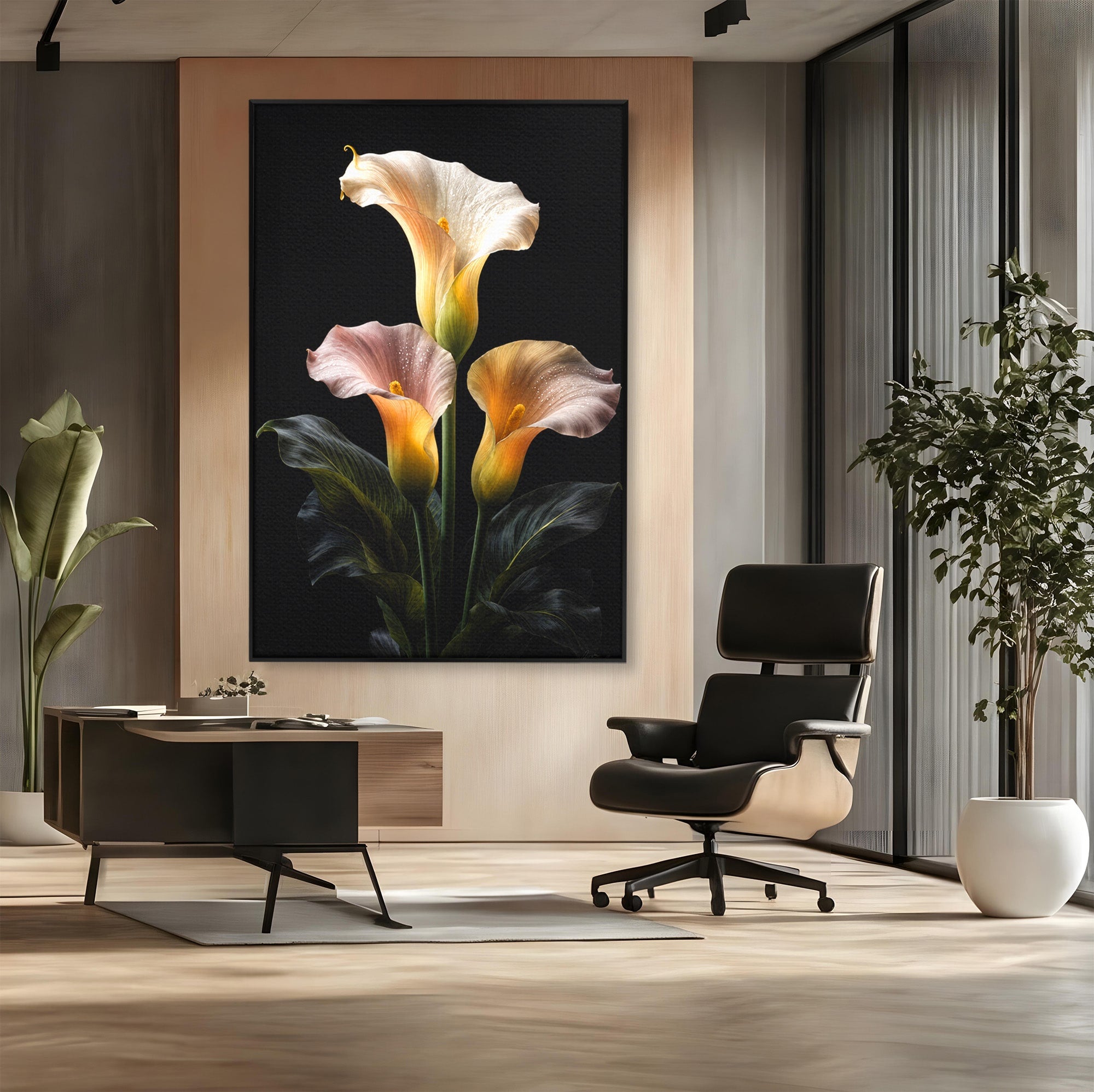 Tablou Canvas Premium LuxCanva® A1776, Crini Eleganti, Crini, Flori, Eleganta, Living, Dormitor, Culori Vibrante
