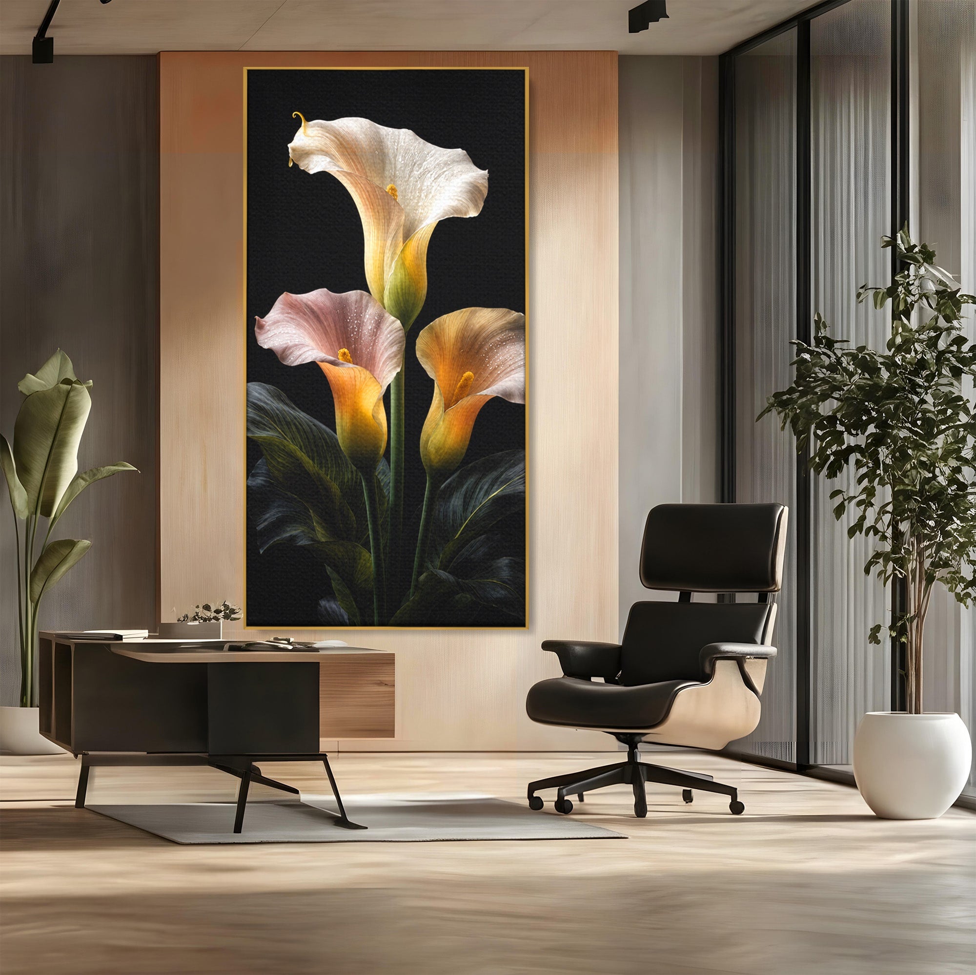 Tablou Canvas Premium LuxCanva® A1776, Crini Eleganti, Crini, Flori, Eleganta, Living, Dormitor, Culori Vibrante