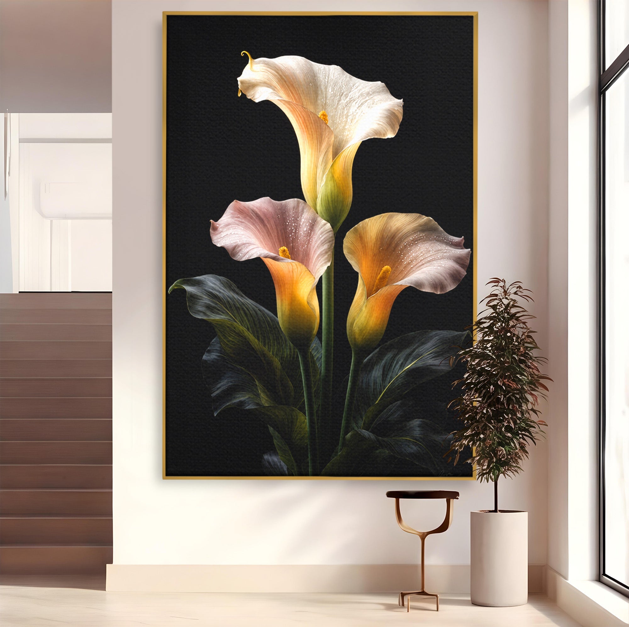 Tablou Canvas Premium LuxCanva® A1776, Crini Eleganti, Crini, Flori, Eleganta, Living, Dormitor, Culori Vibrante