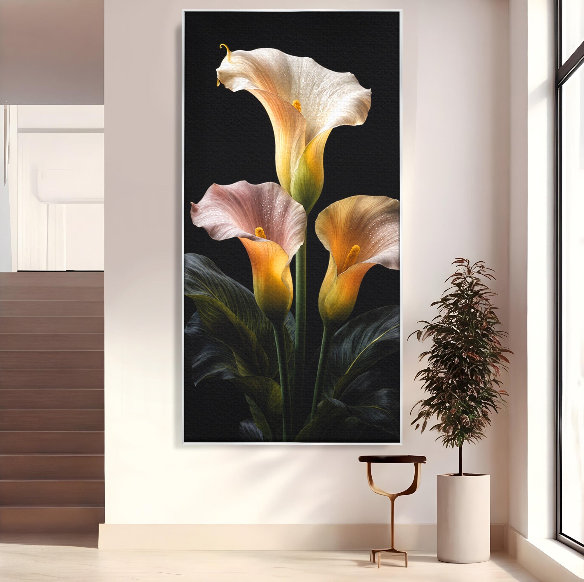 Tablou Canvas Premium LuxCanva® A1776, Crini Eleganti, Crini, Flori, Eleganta, Living, Dormitor, Culori Vibrante