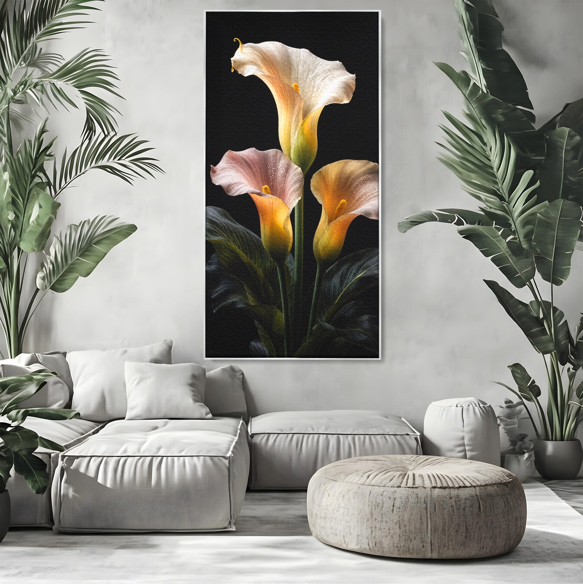Tablou Canvas Premium LuxCanva® A1776, Crini Eleganti, Crini, Flori, Eleganta, Living, Dormitor, Culori Vibrante