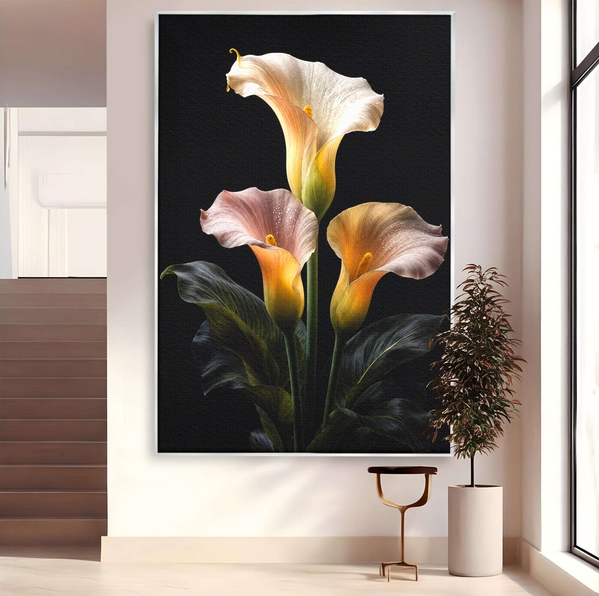 Tablou Canvas Premium LuxCanva® A1776, Crini Eleganti, Crini, Flori, Eleganta, Living, Dormitor, Culori Vibrante