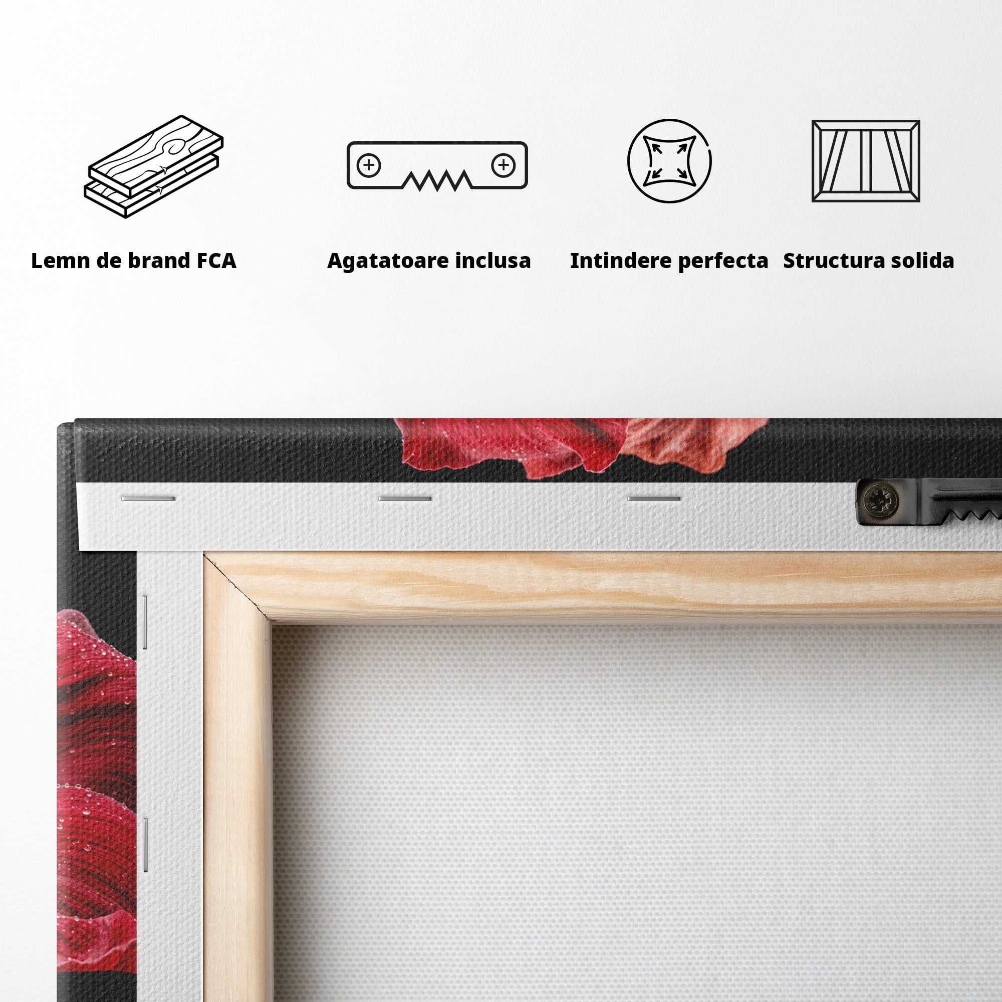 Tablou Canvas Premium LuxCanva® A1777, Floare De Hibiscus, Floare, Hibiscus, Eleganta, Dormitor, Living, Culori Vibrante