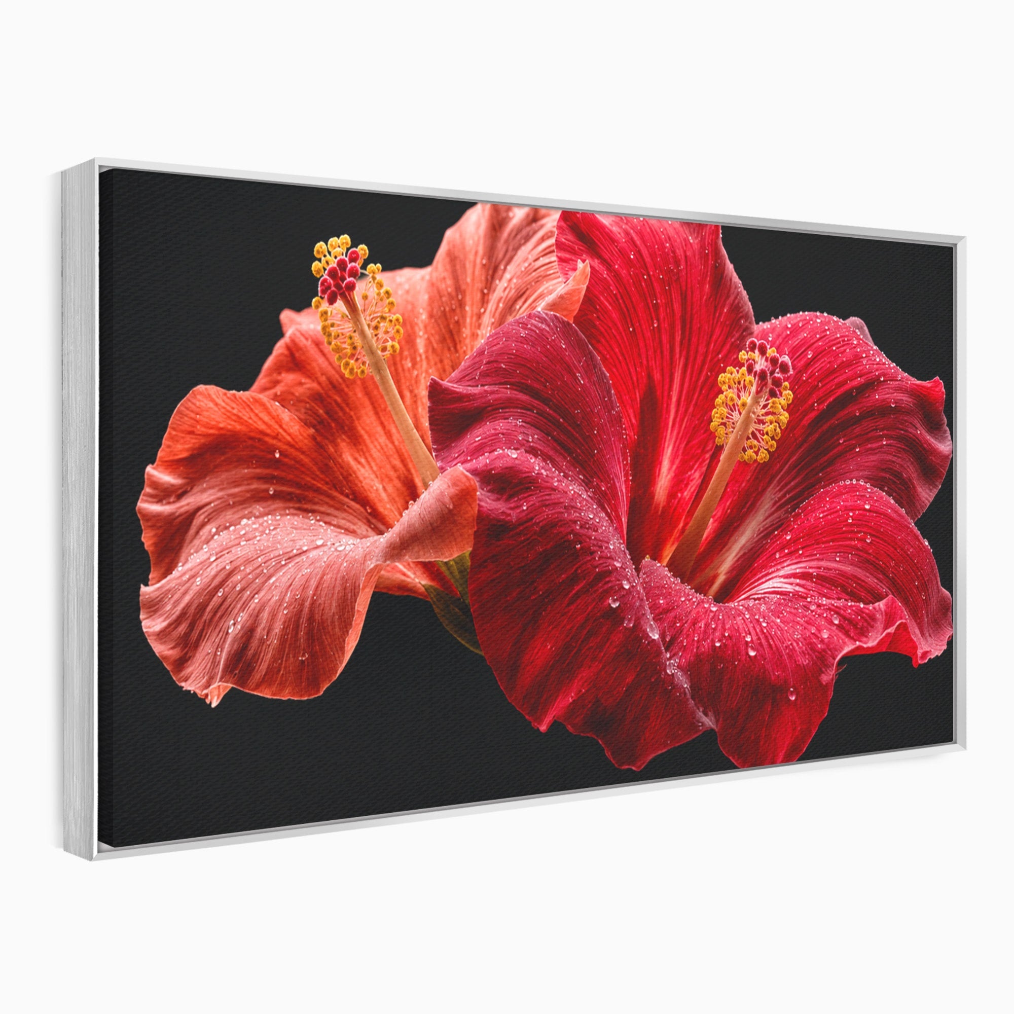 Tablou Canvas Premium LuxCanva® A1777, Floare De Hibiscus, Floare, Hibiscus, Eleganta, Dormitor, Living, Culori Vibrante