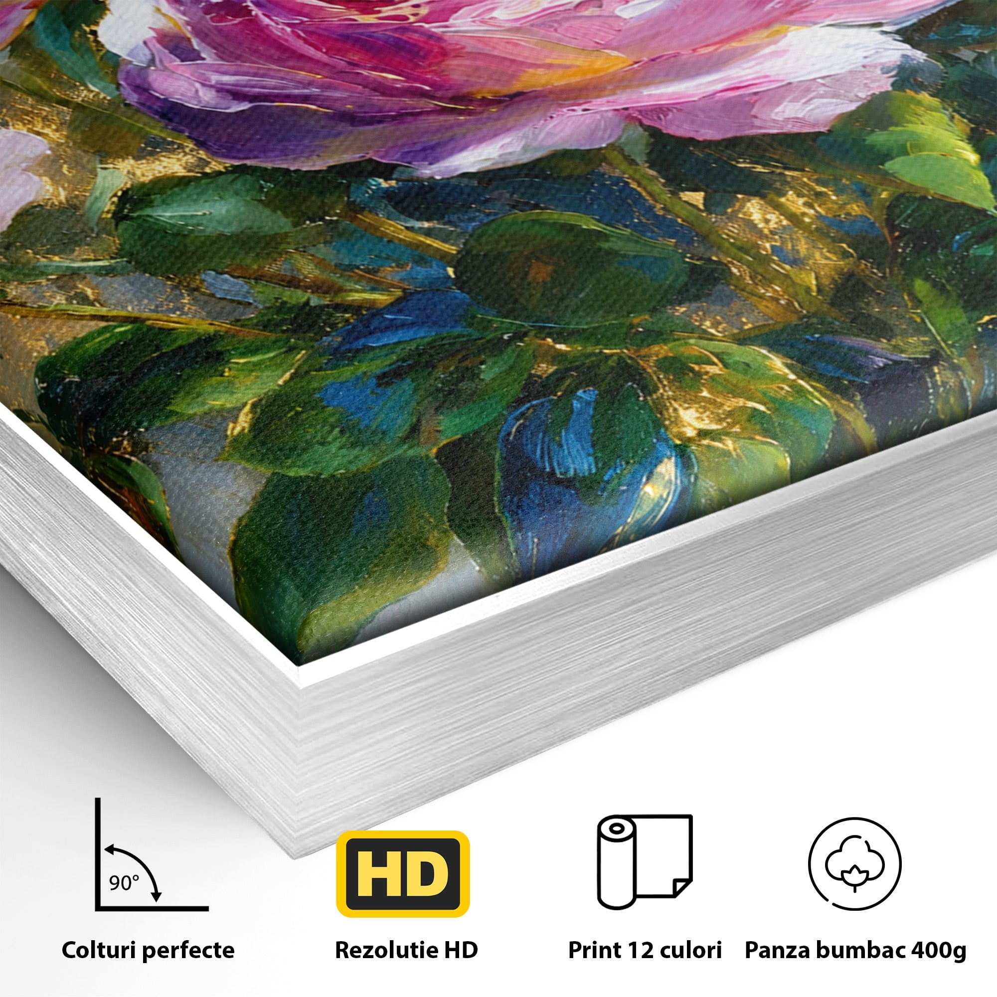 Tablou Canvas Premium LuxCanva® A1779, Buchet De Trandafiri, Trandafiri, Flori, Natura, Elegant, Living, Culori Vibrante