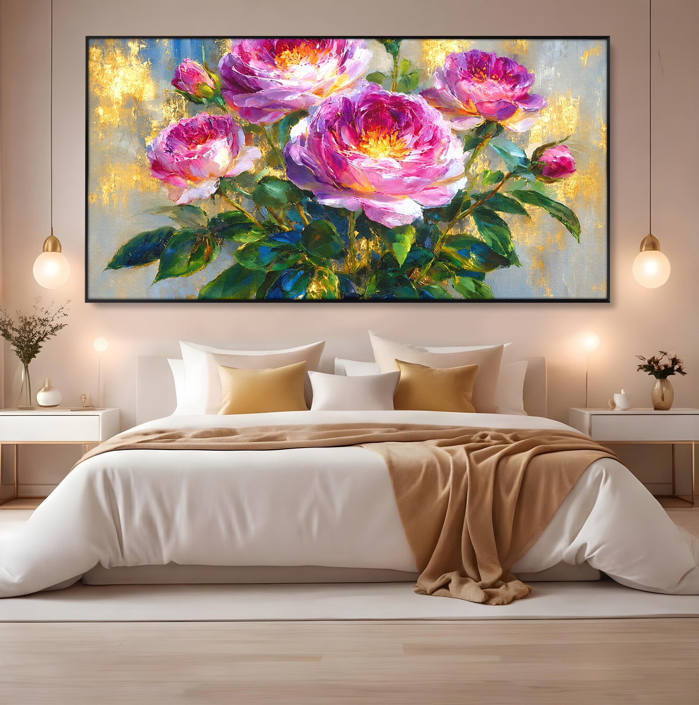 Tablou Canvas Premium LuxCanva® A1779, Buchet De Trandafiri, Trandafiri, Flori, Natura, Elegant, Living, Culori Vibrante