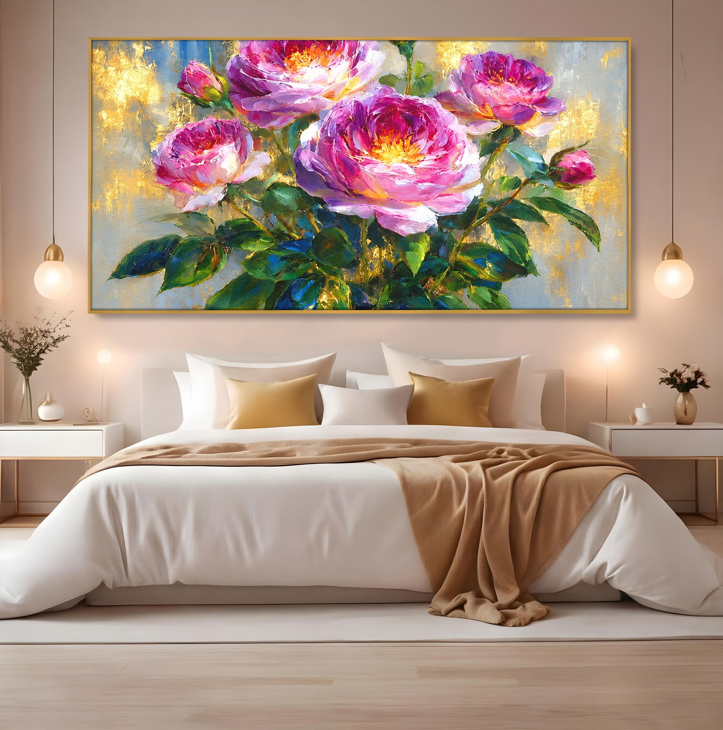 Tablou Canvas Premium LuxCanva® A1779, Buchet De Trandafiri, Trandafiri, Flori, Natura, Elegant, Living, Culori Vibrante