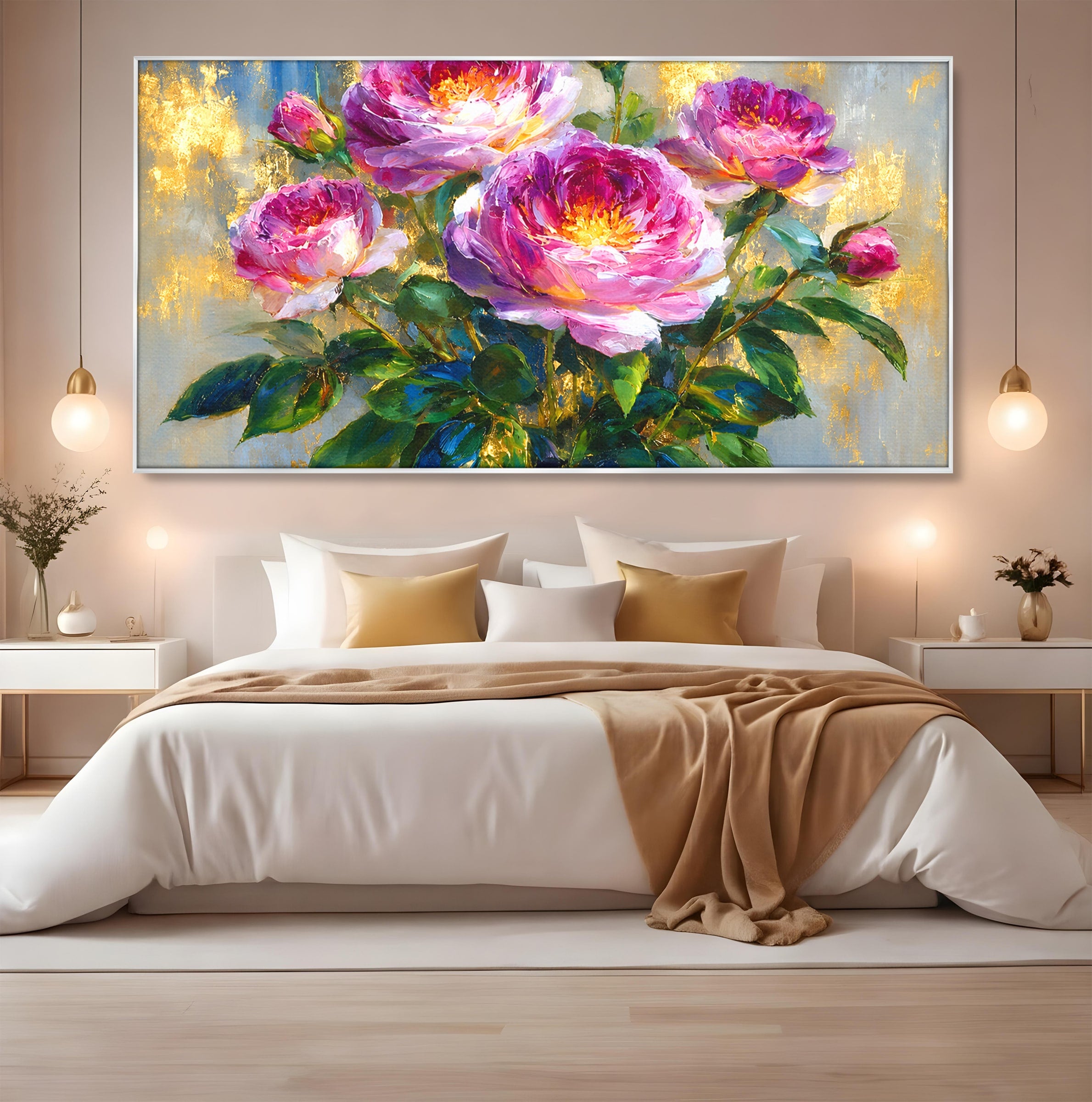 Tablou Canvas Premium LuxCanva® A1779, Buchet De Trandafiri, Trandafiri, Flori, Natura, Elegant, Living, Culori Vibrante