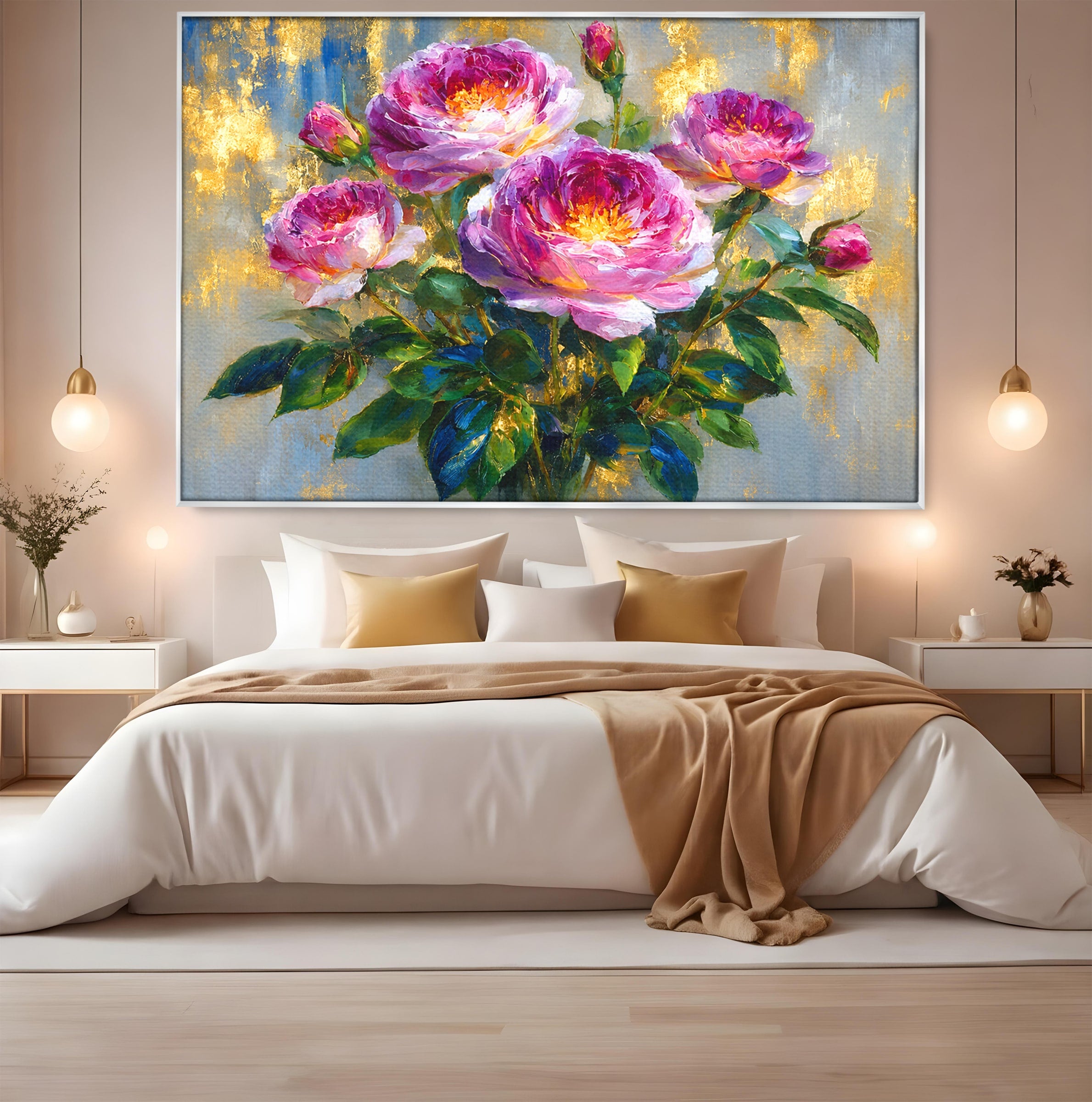 Tablou Canvas Premium LuxCanva® A1779, Buchet De Trandafiri, Trandafiri, Flori, Natura, Elegant, Living, Culori Vibrante