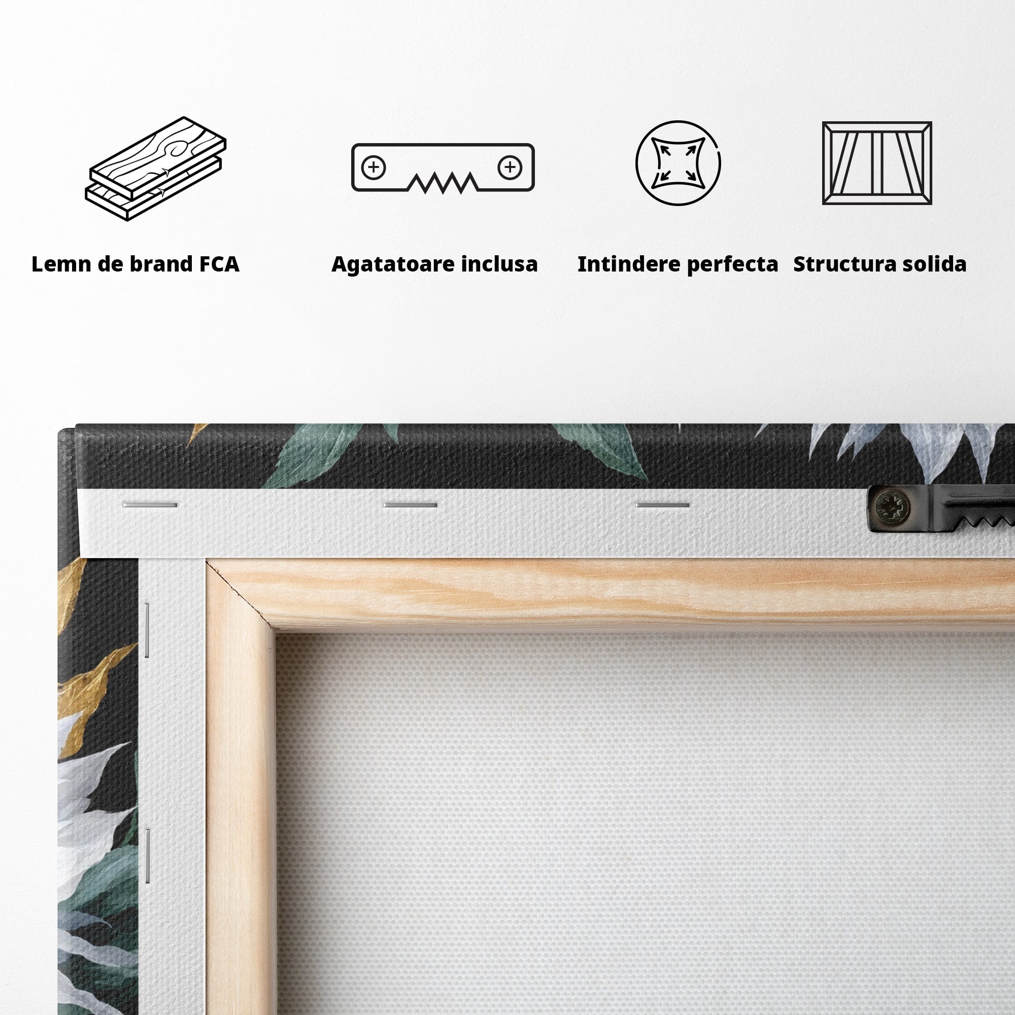 Tablou Canvas Premium LuxCanva® A1781, Flori Albe Elegante, Flori, Eleganta, Natura, Living, Dormitor, Culori Vibrante