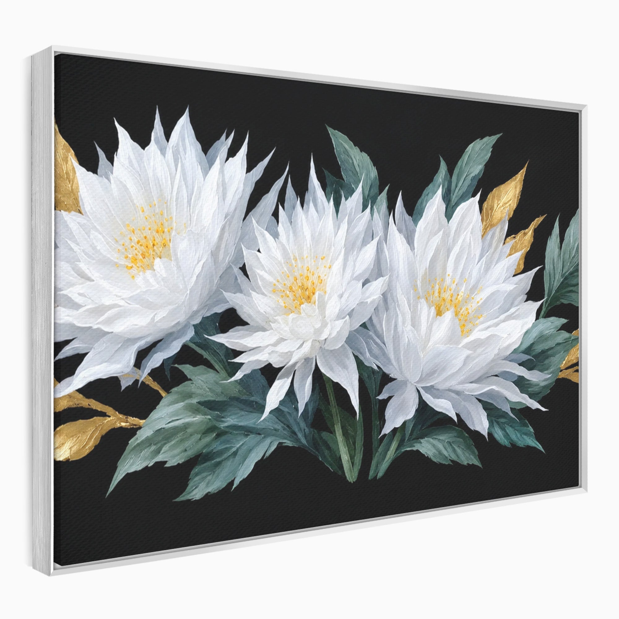 Tablou Canvas Premium LuxCanva® A1781, Flori Albe Elegante, Flori, Eleganta, Natura, Living, Dormitor, Culori Vibrante