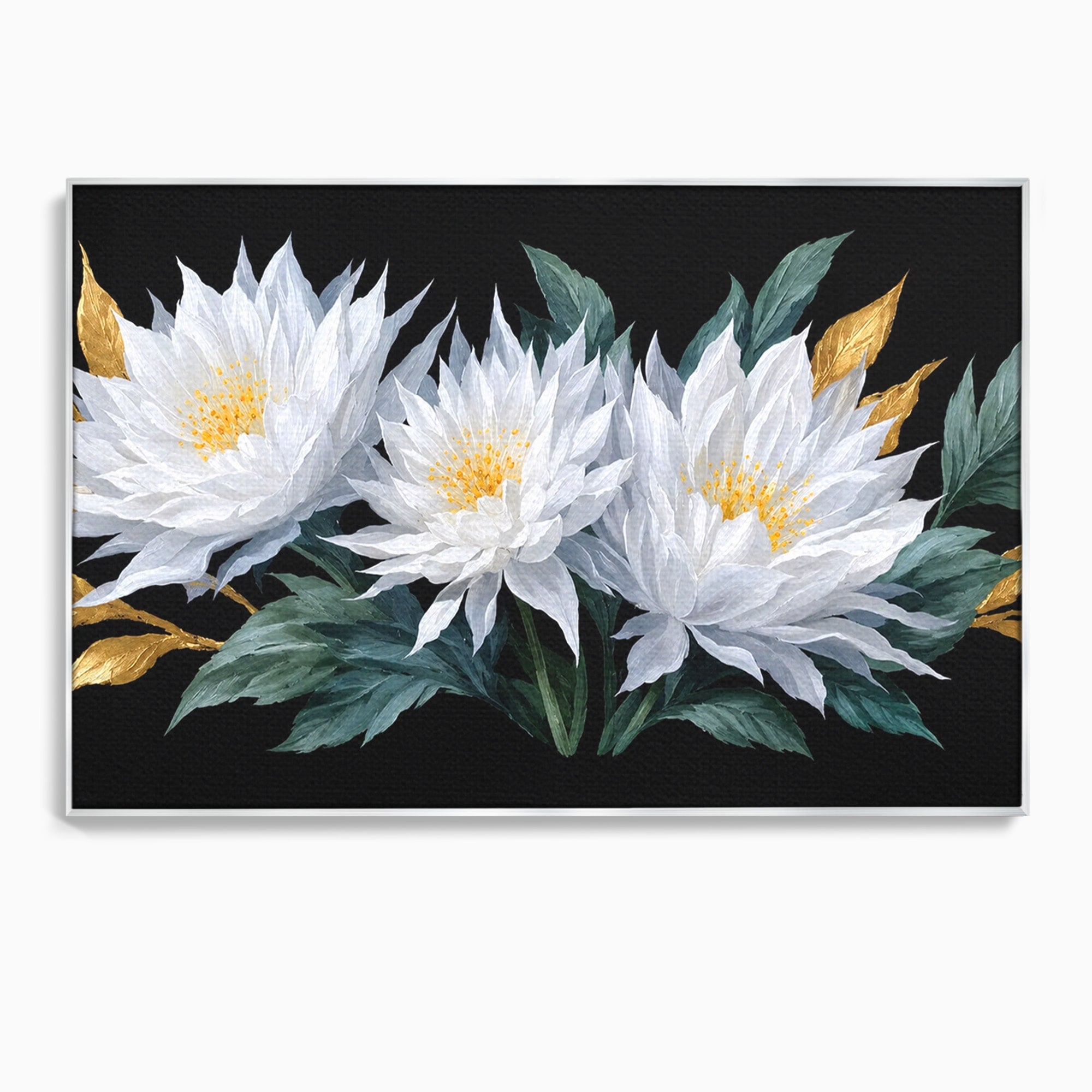 Tablou Canvas Premium LuxCanva® A1781, Flori Albe Elegante, Flori, Eleganta, Natura, Living, Dormitor, Culori Vibrante