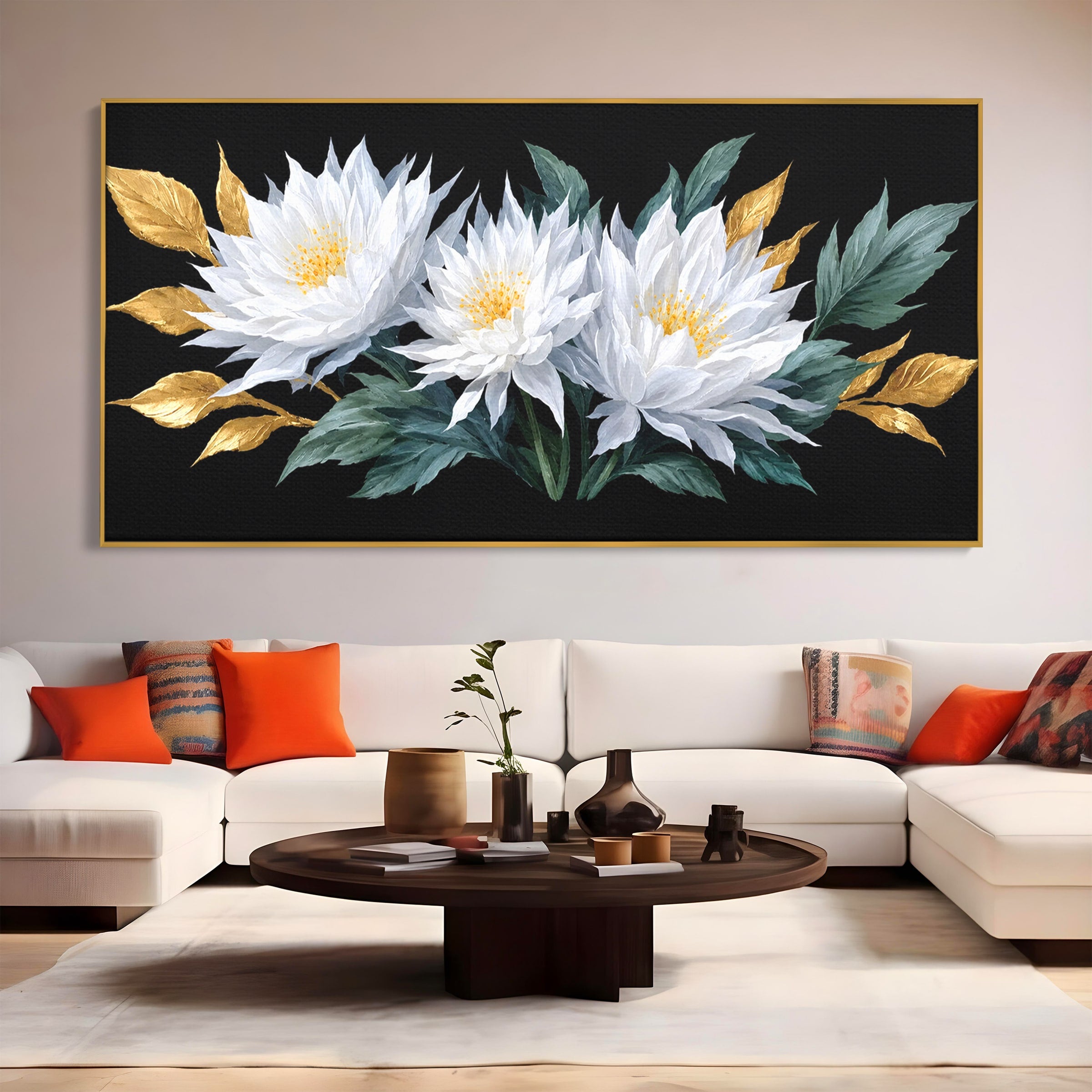 Tablou Canvas Premium LuxCanva® A1781, Flori Albe Elegante, Flori, Eleganta, Natura, Living, Dormitor, Culori Vibrante