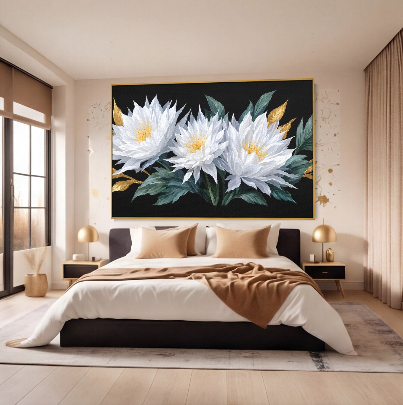 Tablou Canvas Premium LuxCanva® A1781, Flori Albe Elegante, Flori, Eleganta, Natura, Living, Dormitor, Culori Vibrante