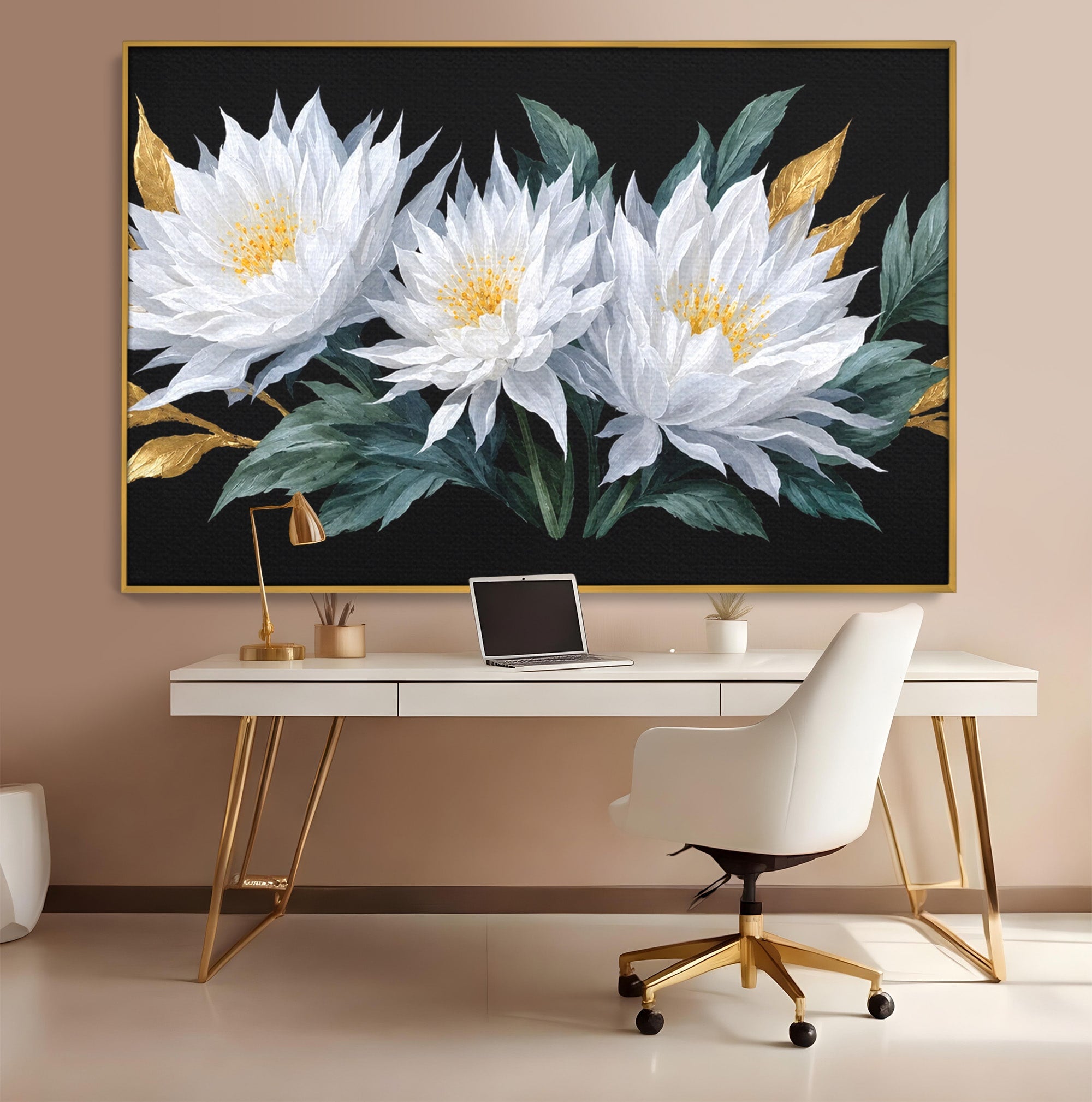 Tablou Canvas Premium LuxCanva® A1781, Flori Albe Elegante, Flori, Eleganta, Natura, Living, Dormitor, Culori Vibrante
