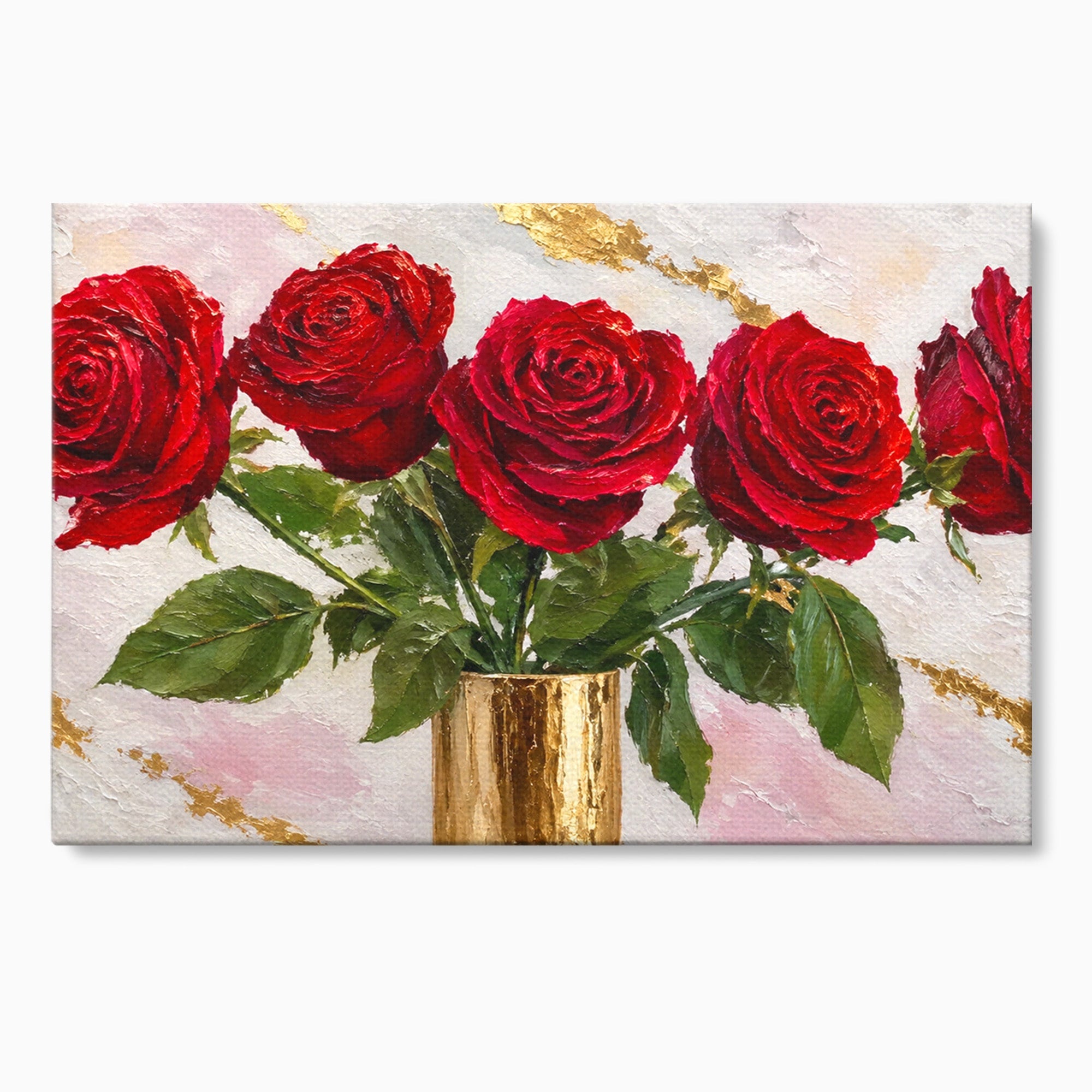 Tablou Canvas Premium LuxCanva® A1782, Trandafiri Rosii, Trandafiri, Flori, Romantic, Living, Dormitor, Culori Vibrante