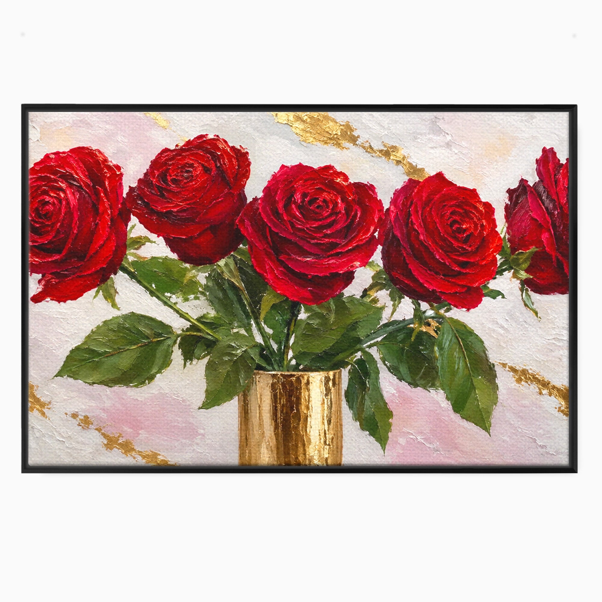 Tablou Canvas Premium LuxCanva® A1782, Trandafiri Rosii, Trandafiri, Flori, Romantic, Living, Dormitor, Culori Vibrante
