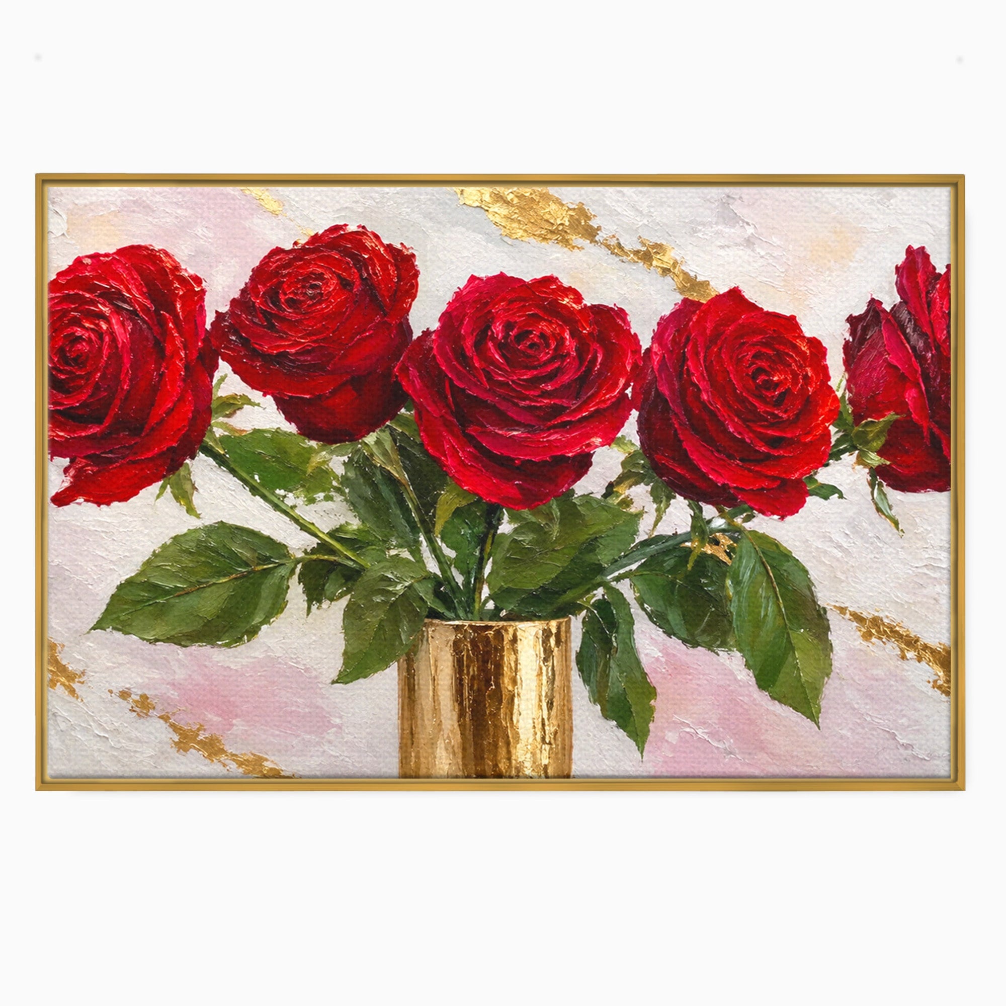 Tablou Canvas Premium LuxCanva® A1782, Trandafiri Rosii, Trandafiri, Flori, Romantic, Living, Dormitor, Culori Vibrante