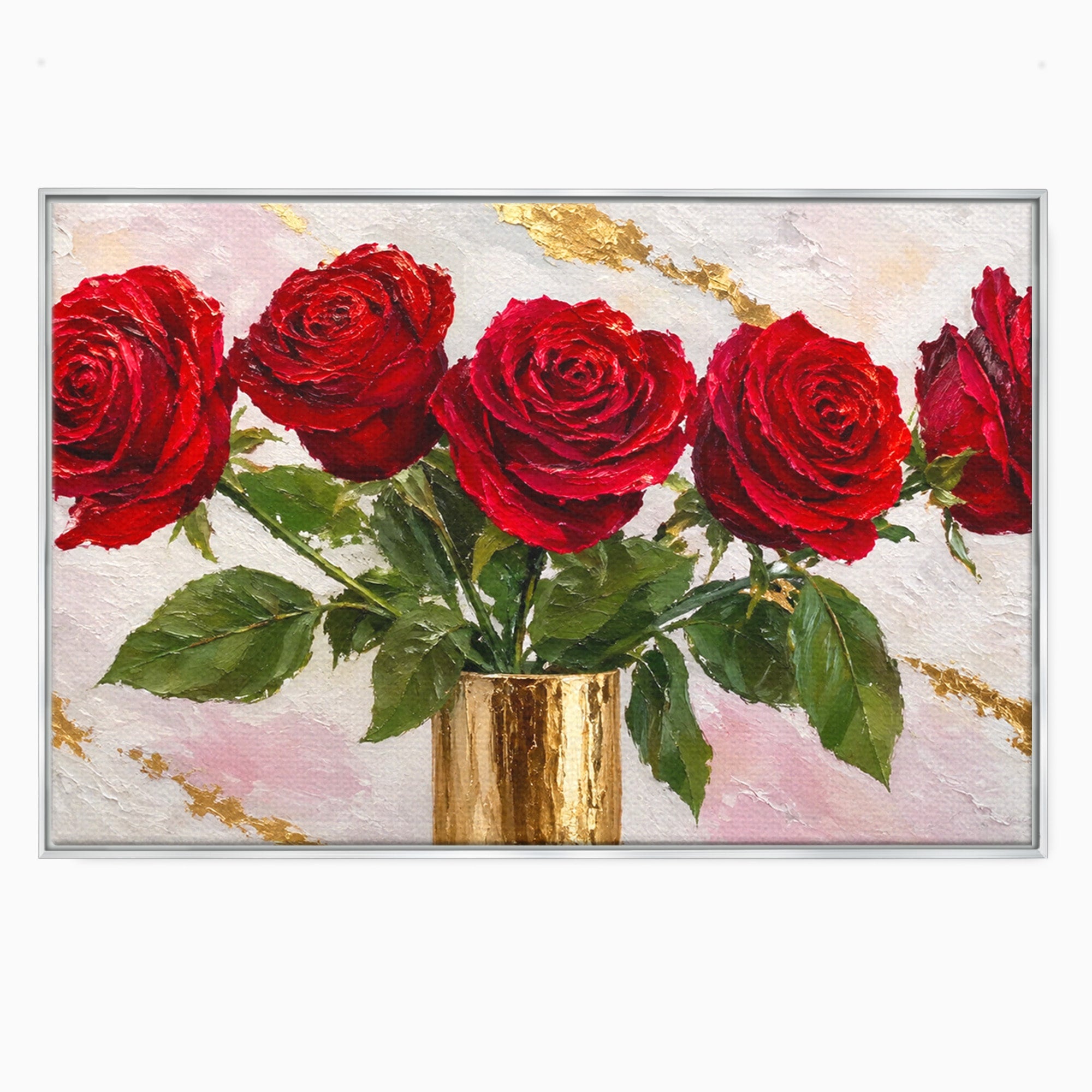 Tablou Canvas Premium LuxCanva® A1782, Trandafiri Rosii, Trandafiri, Flori, Romantic, Living, Dormitor, Culori Vibrante