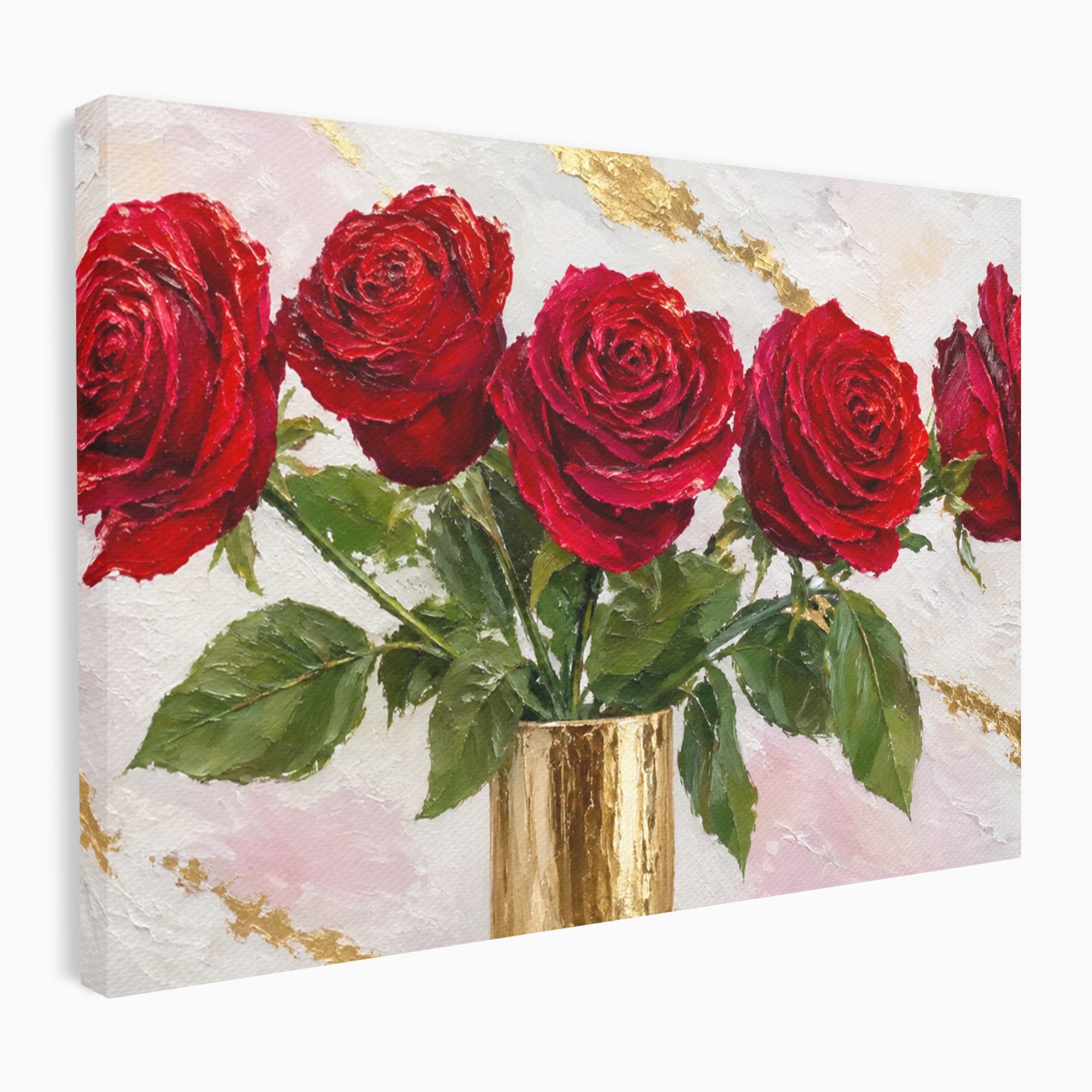 Tablou Canvas Premium LuxCanva® A1782, Trandafiri Rosii, Trandafiri, Flori, Romantic, Living, Dormitor, Culori Vibrante