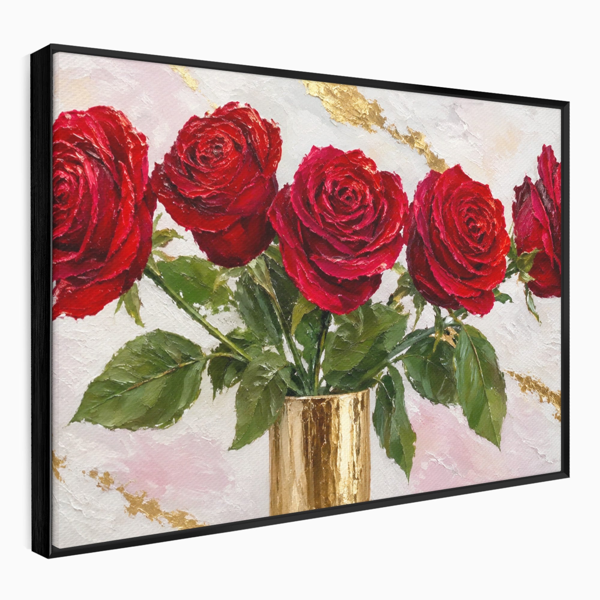 Tablou Canvas Premium LuxCanva® A1782, Trandafiri Rosii, Trandafiri, Flori, Romantic, Living, Dormitor, Culori Vibrante