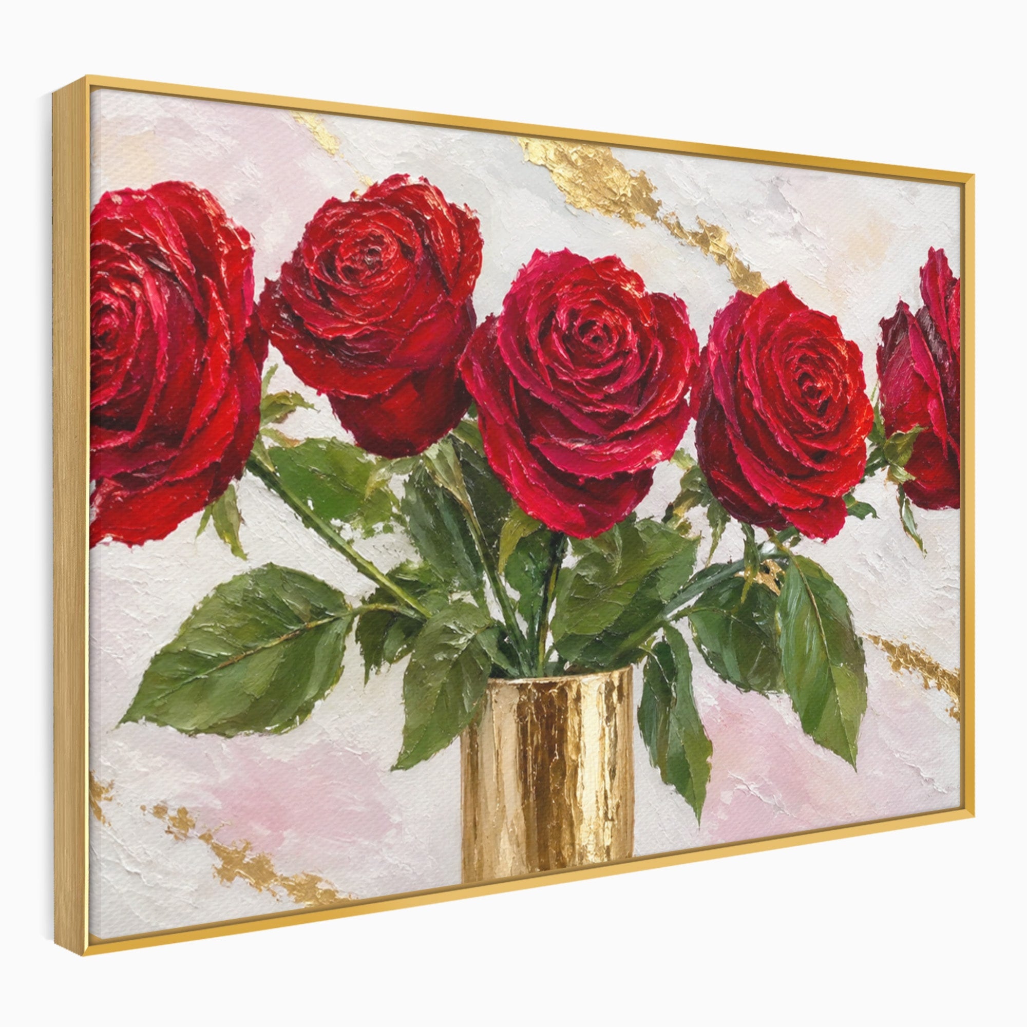 Tablou Canvas Premium LuxCanva® A1782, Trandafiri Rosii, Trandafiri, Flori, Romantic, Living, Dormitor, Culori Vibrante