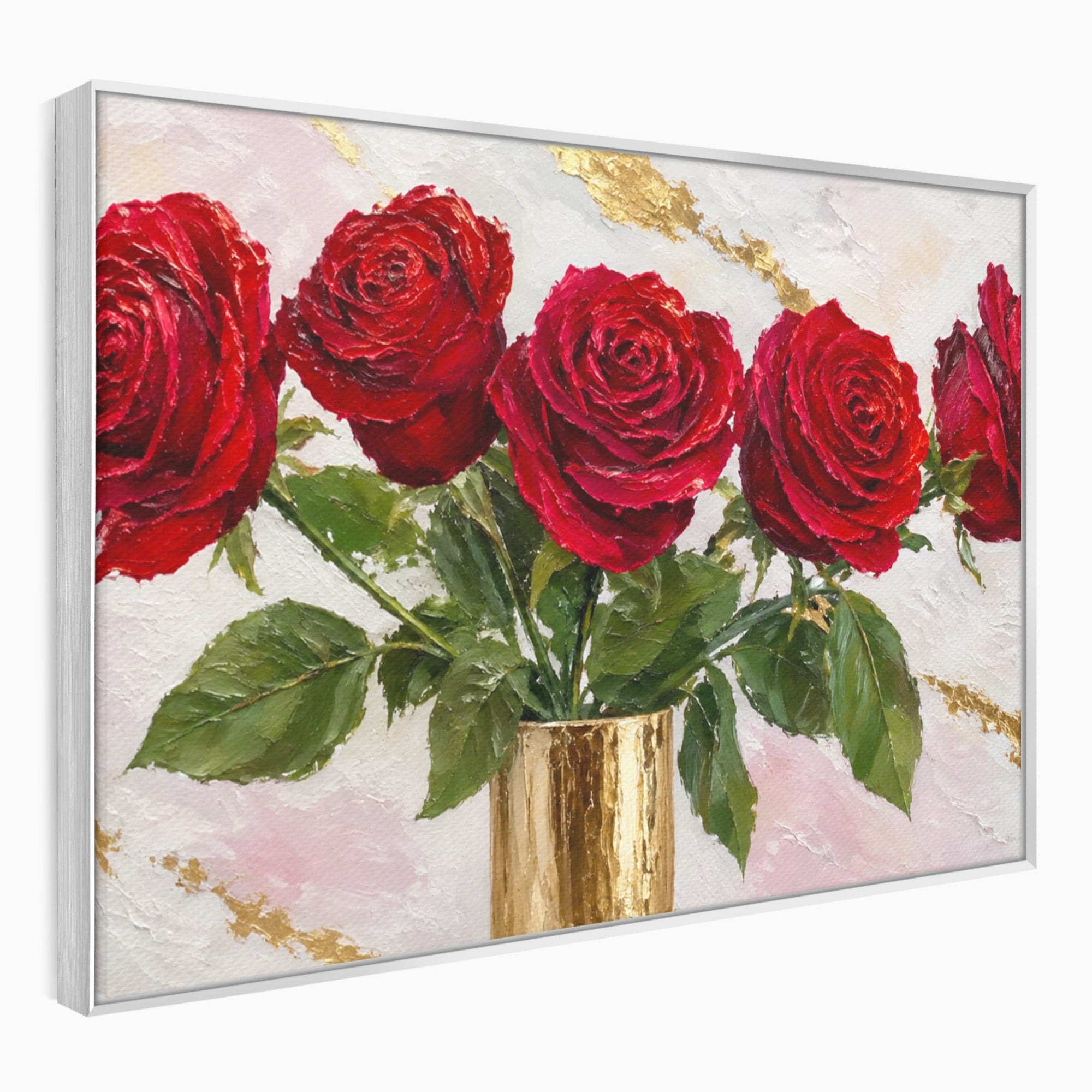 Tablou Canvas Premium LuxCanva® A1782, Trandafiri Rosii, Trandafiri, Flori, Romantic, Living, Dormitor, Culori Vibrante